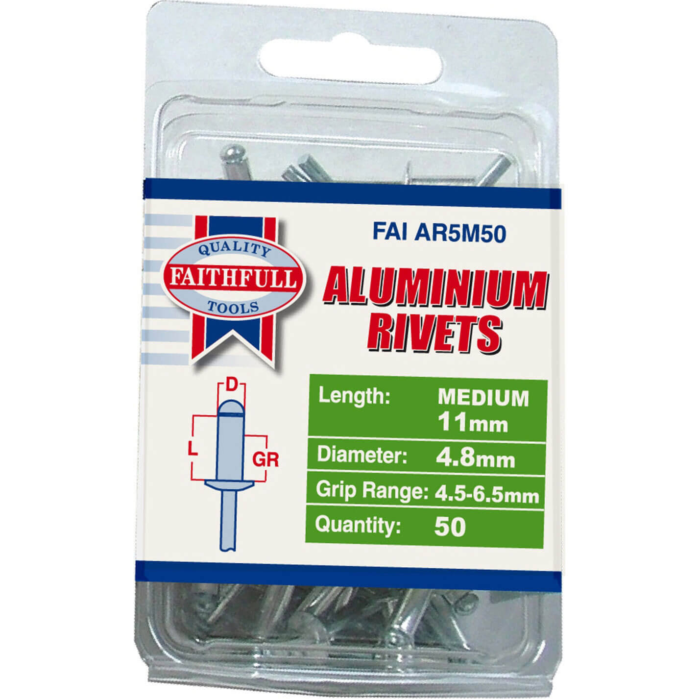 Aluminium Rivets 4.8 x 20mm Bag 100 Forgefix 