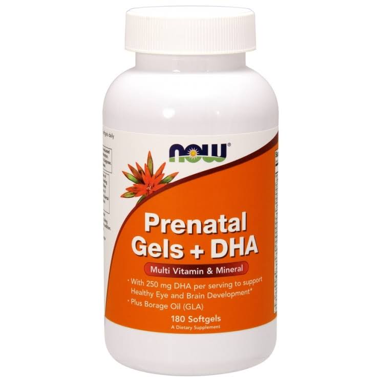 Now Foods Prenatal Gels DHA Multiple Vitamin and Mineral Supplement - 180 Softgels
