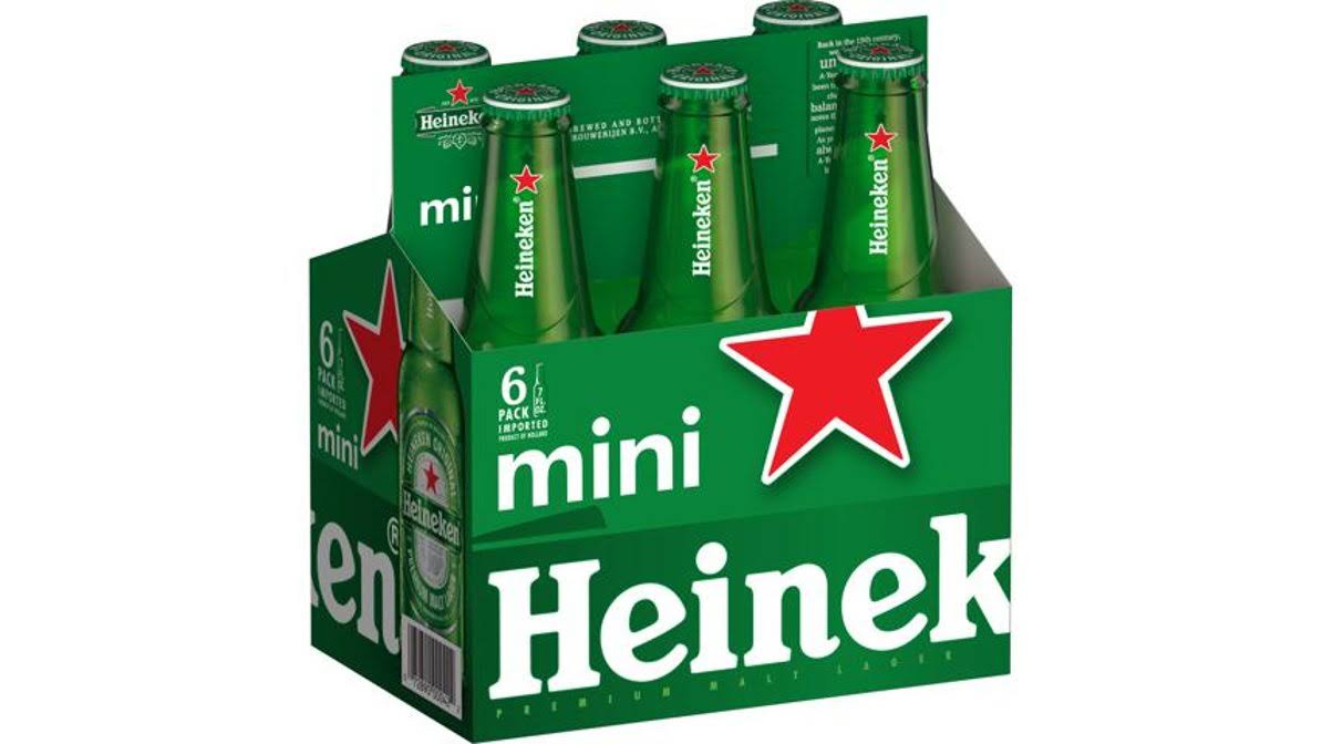 Heineken Lager Beer - 7oz Bottles, 6 Pack