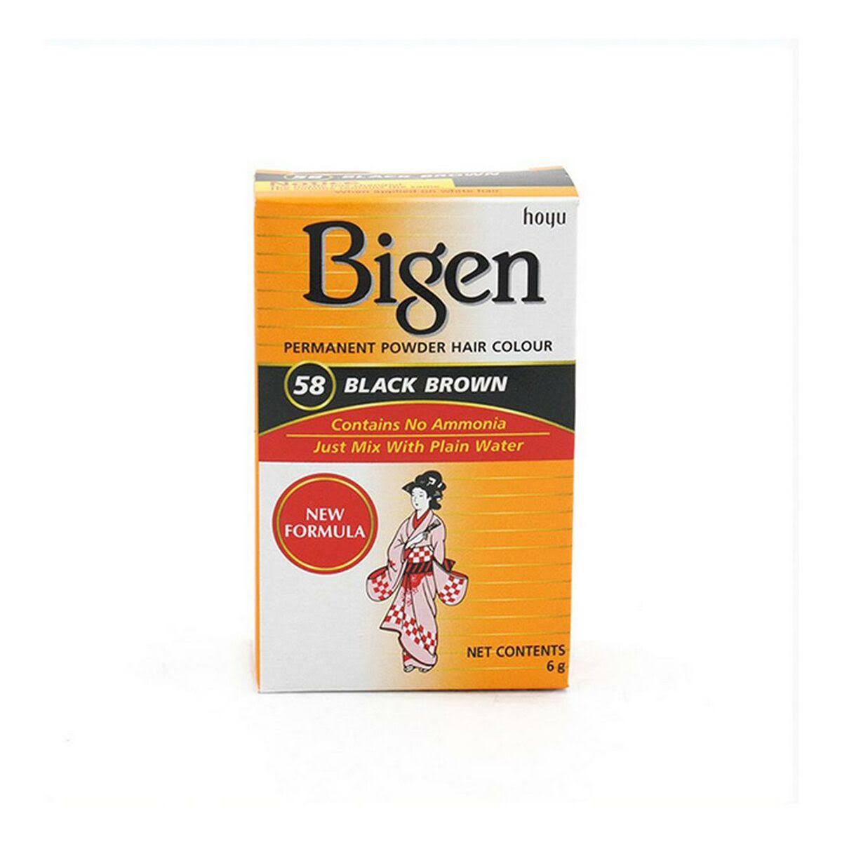 Bigen Permanent Powder Hair Colour - 58 Black Brown, 6g