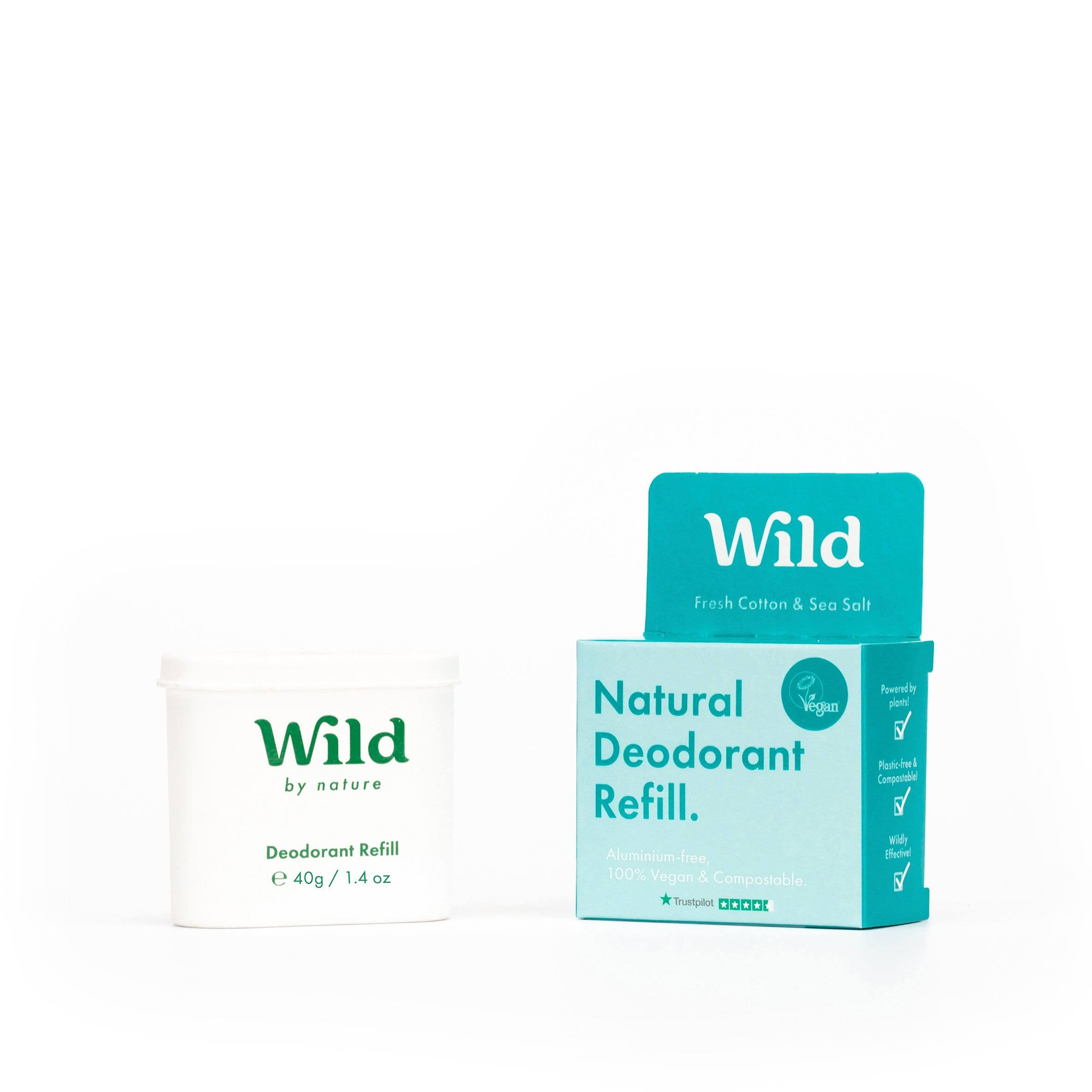 Wild Fresh Cotton & Sea Salt Natural Deodorant Refill 40G