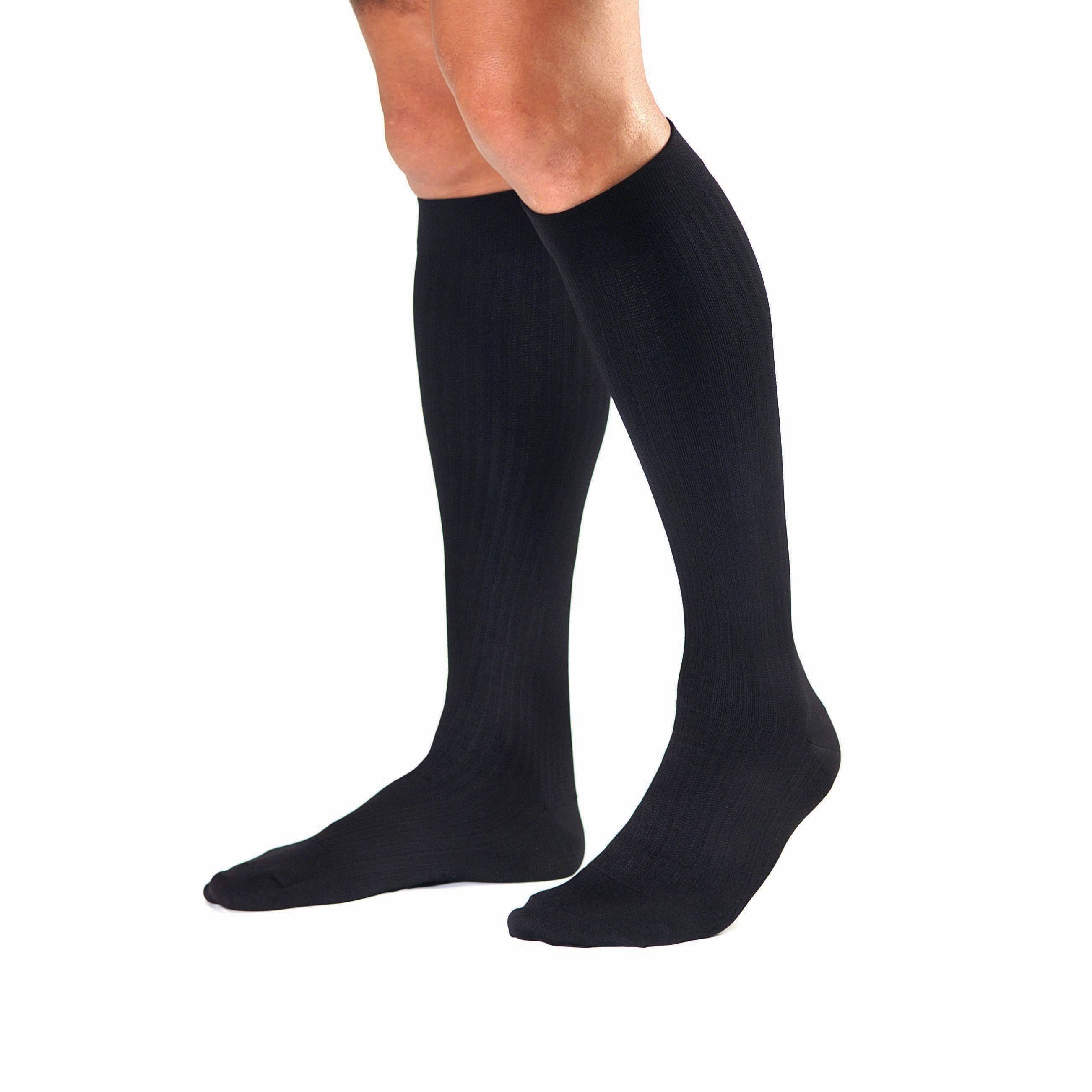 Activa Men's Microfiber Dress Socks - Black, Large, 20-30 mmHg