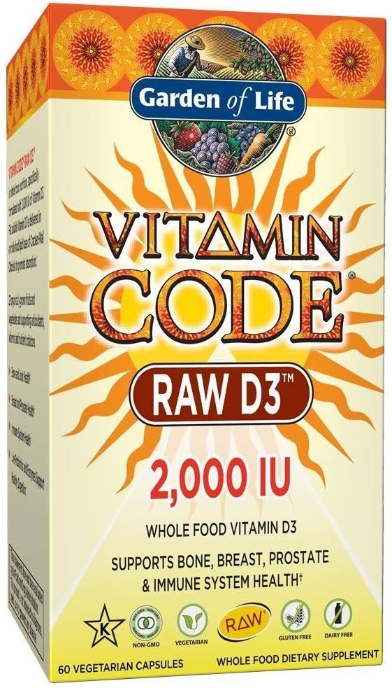 Garden of Life Vitamin Code RAW D3 Dietary Supplement - 60 Capsules