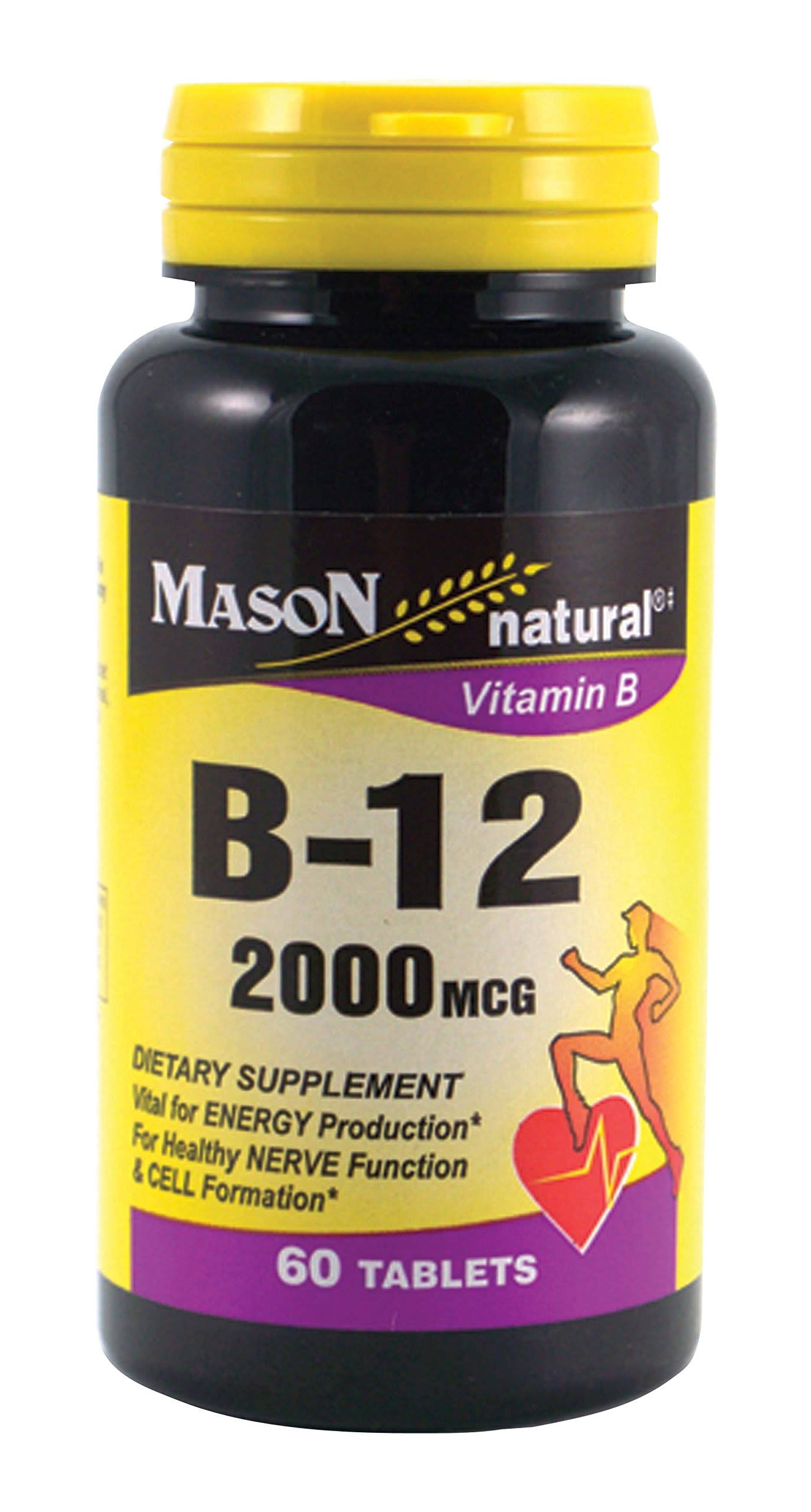 Mason Naturals Vitamin B-12 Dietary Supplement - 2000Mcg, 60ct
