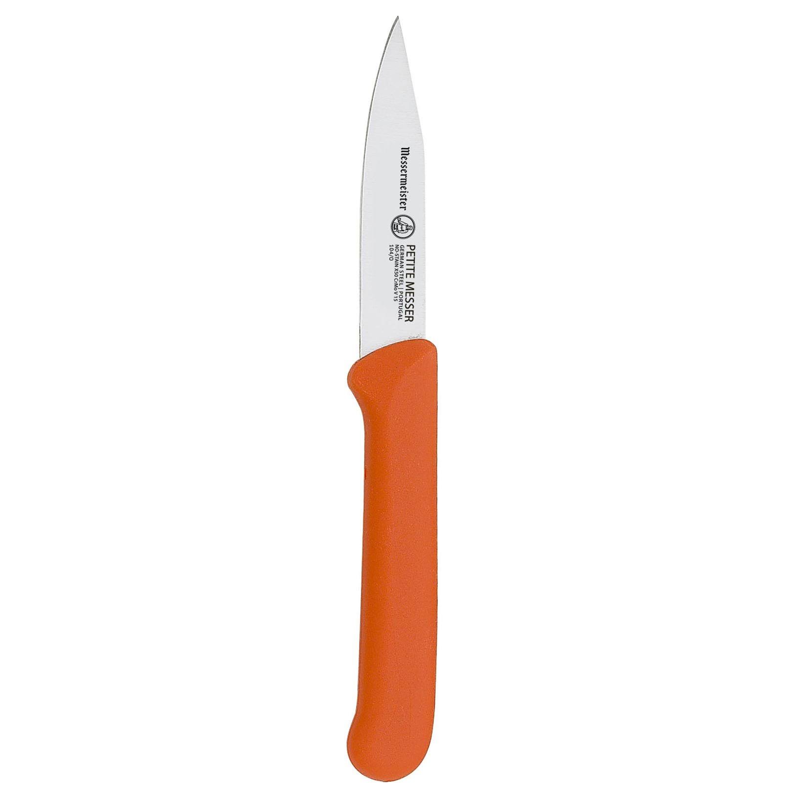 Messermeister Clip Point Parer with Matching Sheath - Orange, 7.6cm