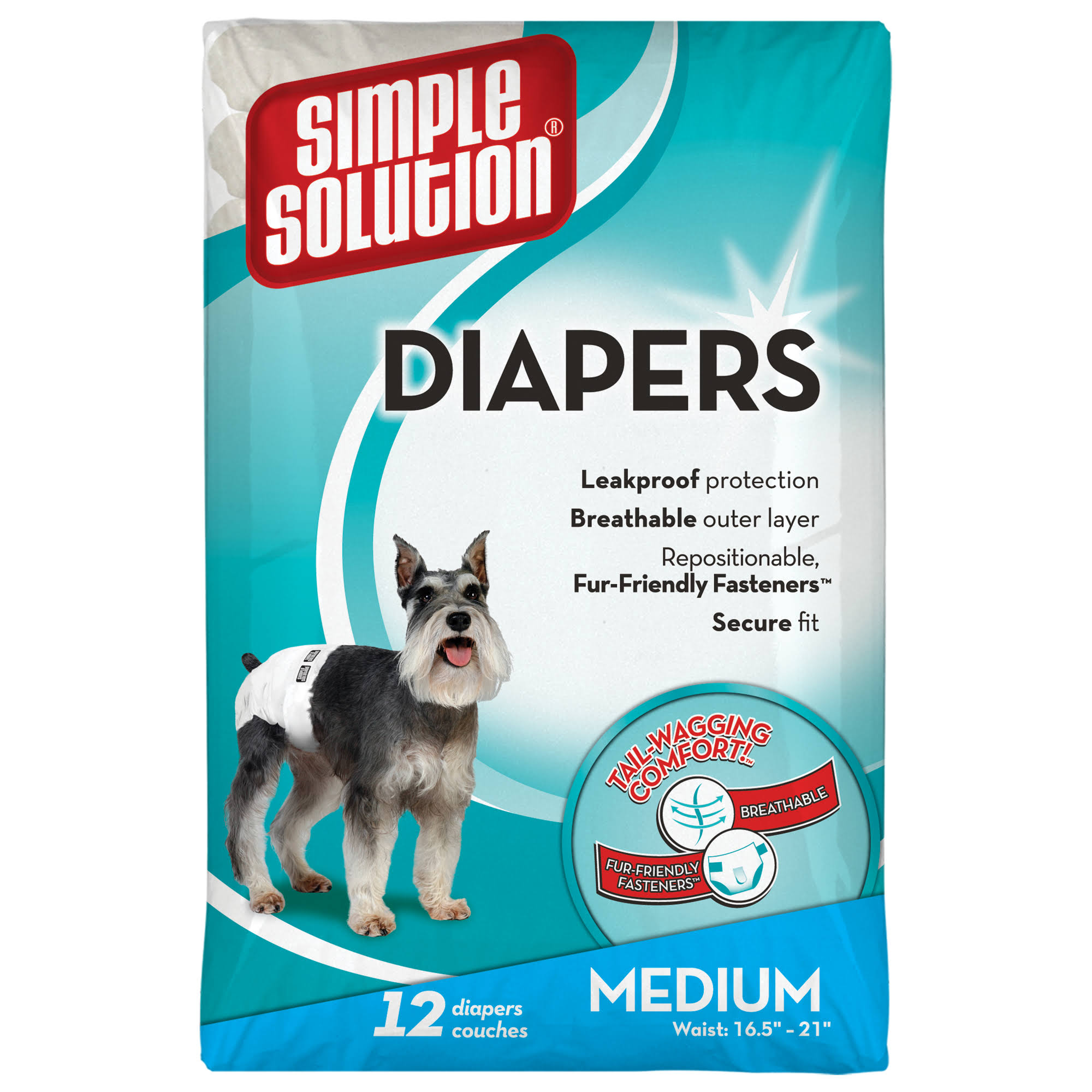 Bramton Company Simple Solution Disposable Diapers - 12 Diapers, Medium