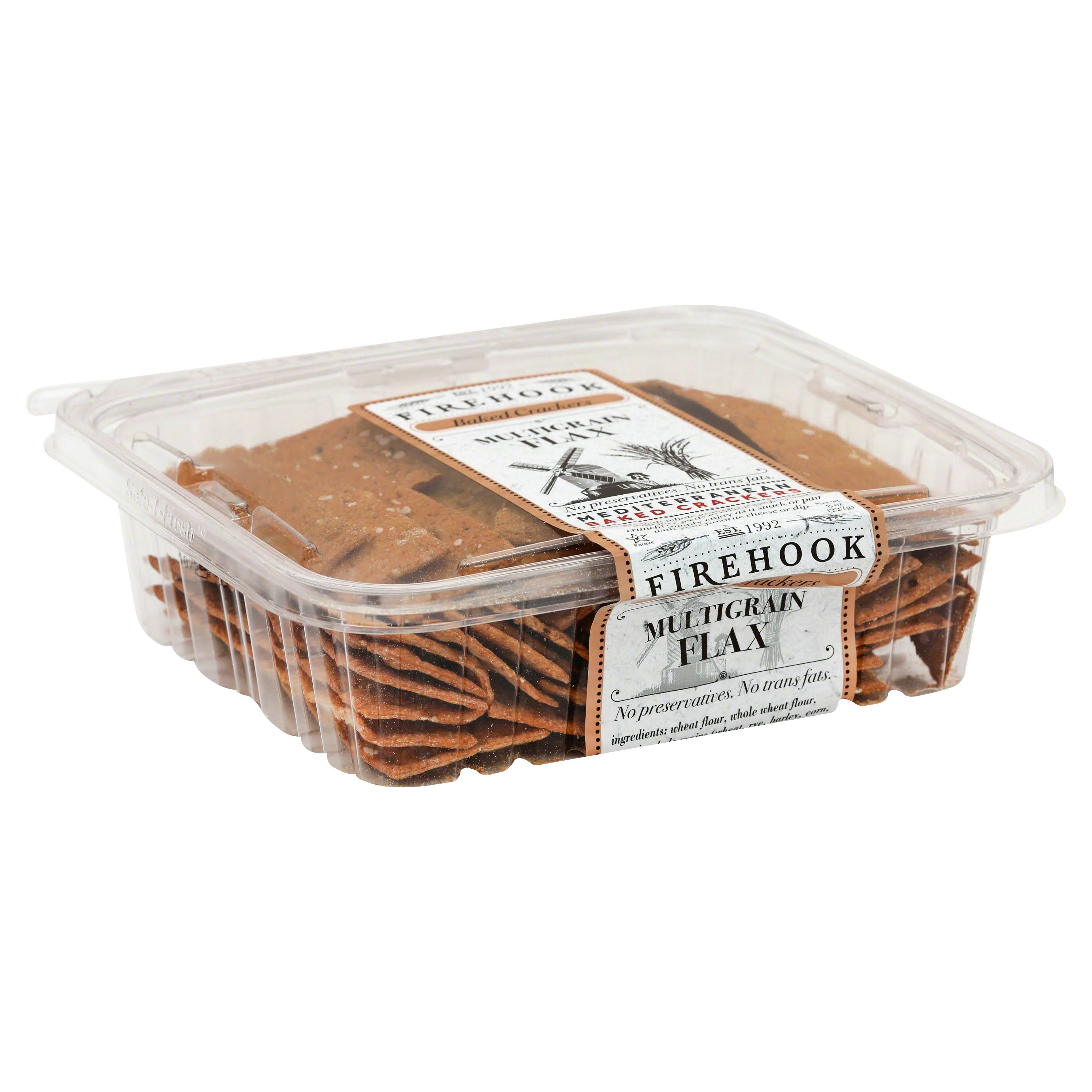 Firehook Mediterranean Baked Crackers - Multigrain Flax, 8 Oz
