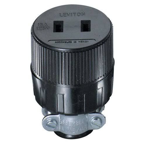 Leviton Extension Cord Outlet With Cord Clamp - 2 Wire