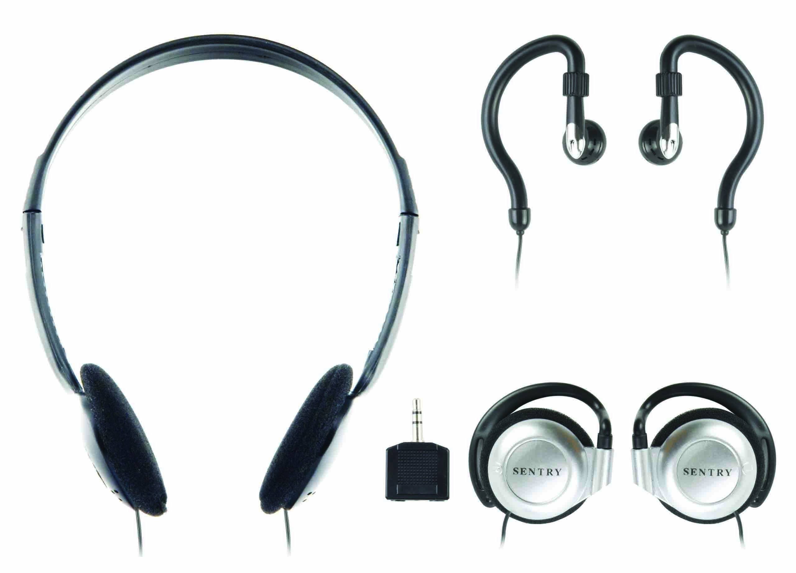 Sentry Headphones with Splitter Plug - pack of 3 Styles