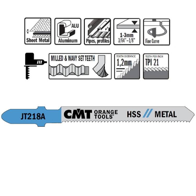 CMT JT118A-5 Jig Saw Blades for Metal - 5-Pack