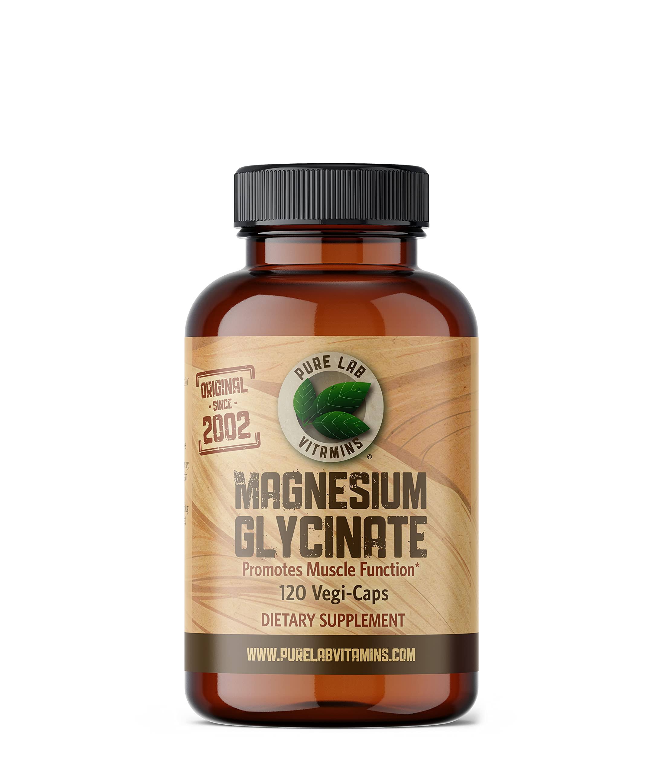 Pure Lab Vitamins Magnesium Glycinate 120 Vegi-caps