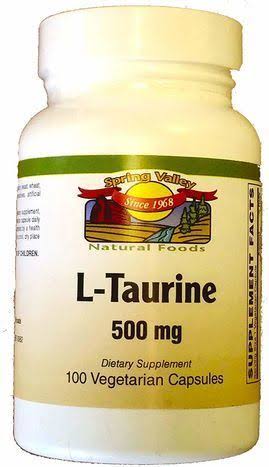 Spring Valley L-Taurine 500 mg Vegetarian Capsules - 100 Count - Down to Earth (Honolulu) - Delivered by Mercato