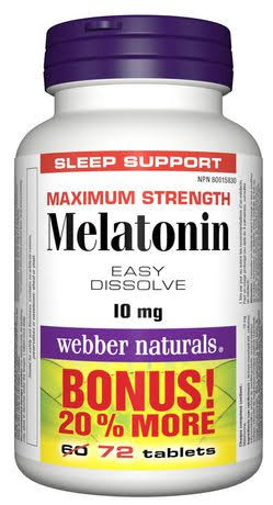 Webber Naturals Melatonin Easy Dissolve, 10 mg, 72