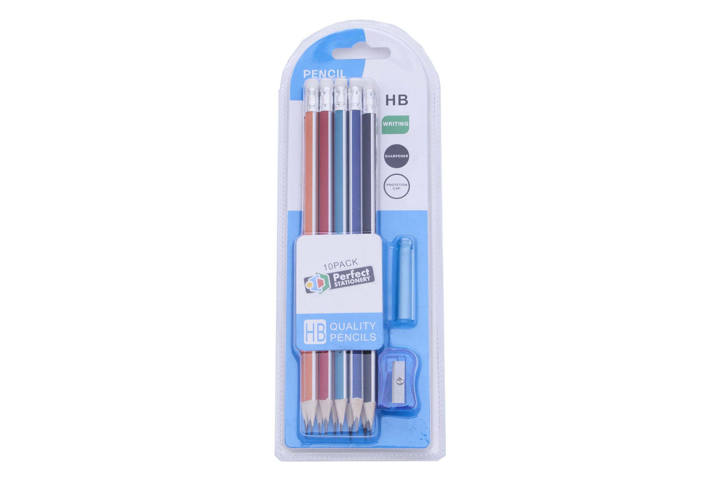 Dark Colour Pencils With Rubber & Sharpener 10 Pack