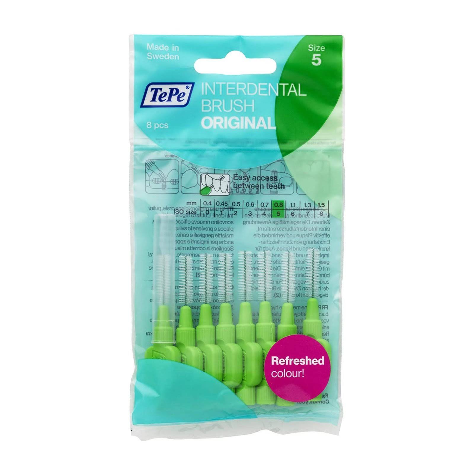 TePe Interdental Brush - Green (0.8mm) Size 5 - 8 Pack