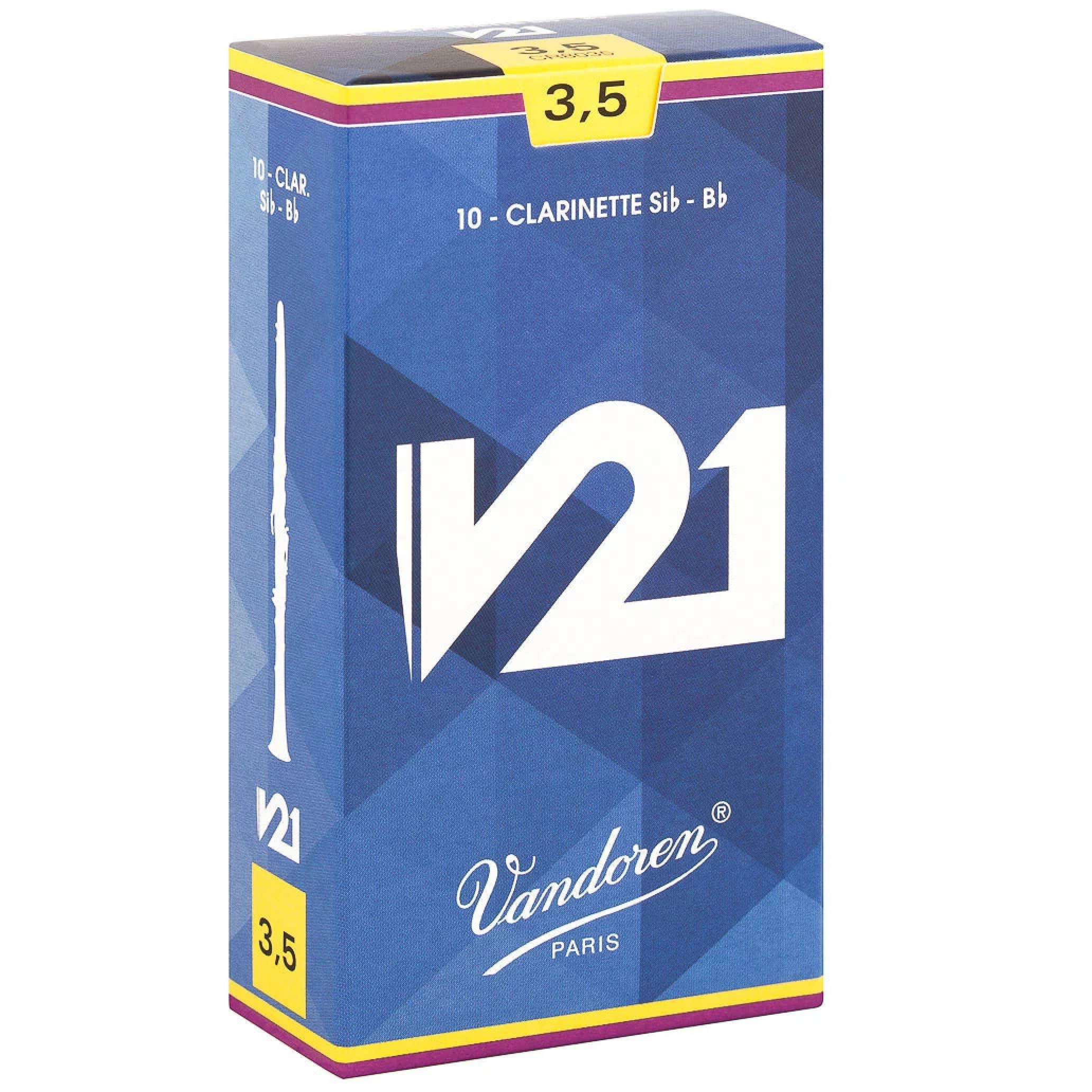 Vandoren V21 BB Clarinet Reeds - Strength 3.5, 10pk