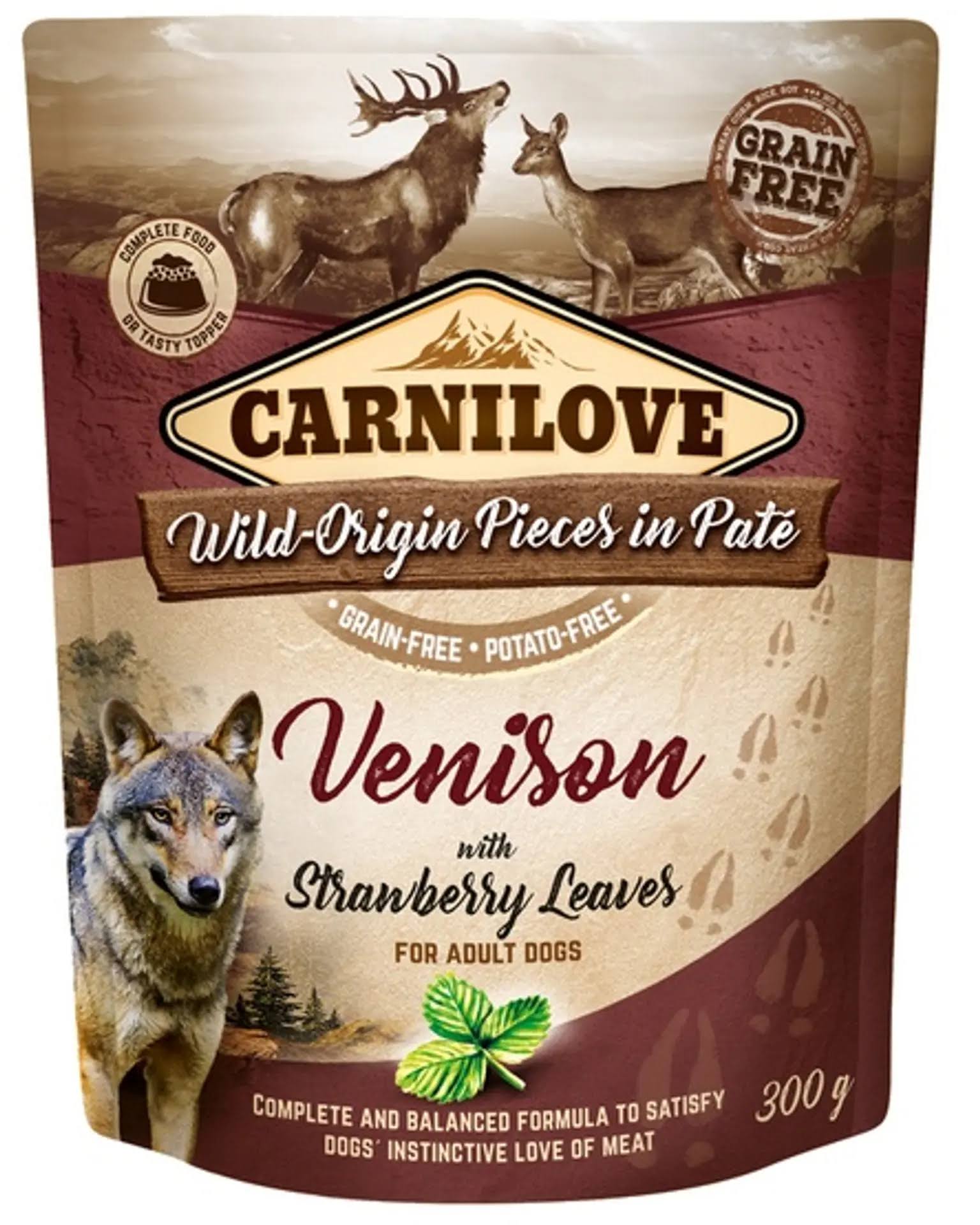 Carnilove Dog Pate Pouch 300g - Venison With Strawberry