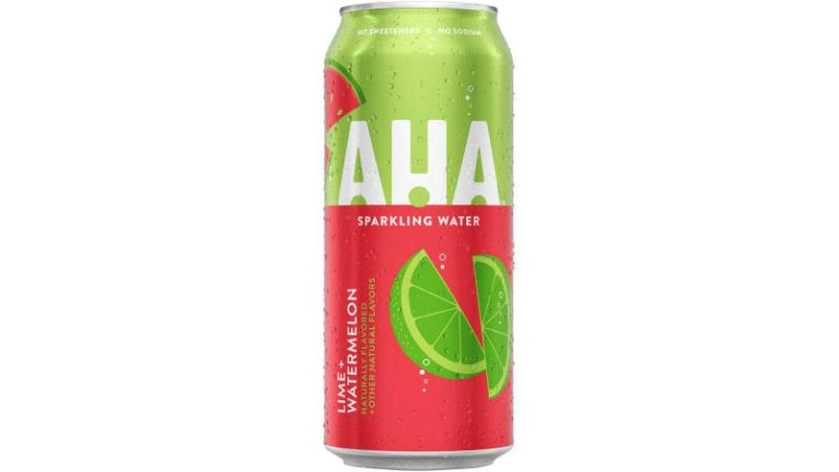 Aha Sparkling Water, Lime + Watermelon - 16 fl oz