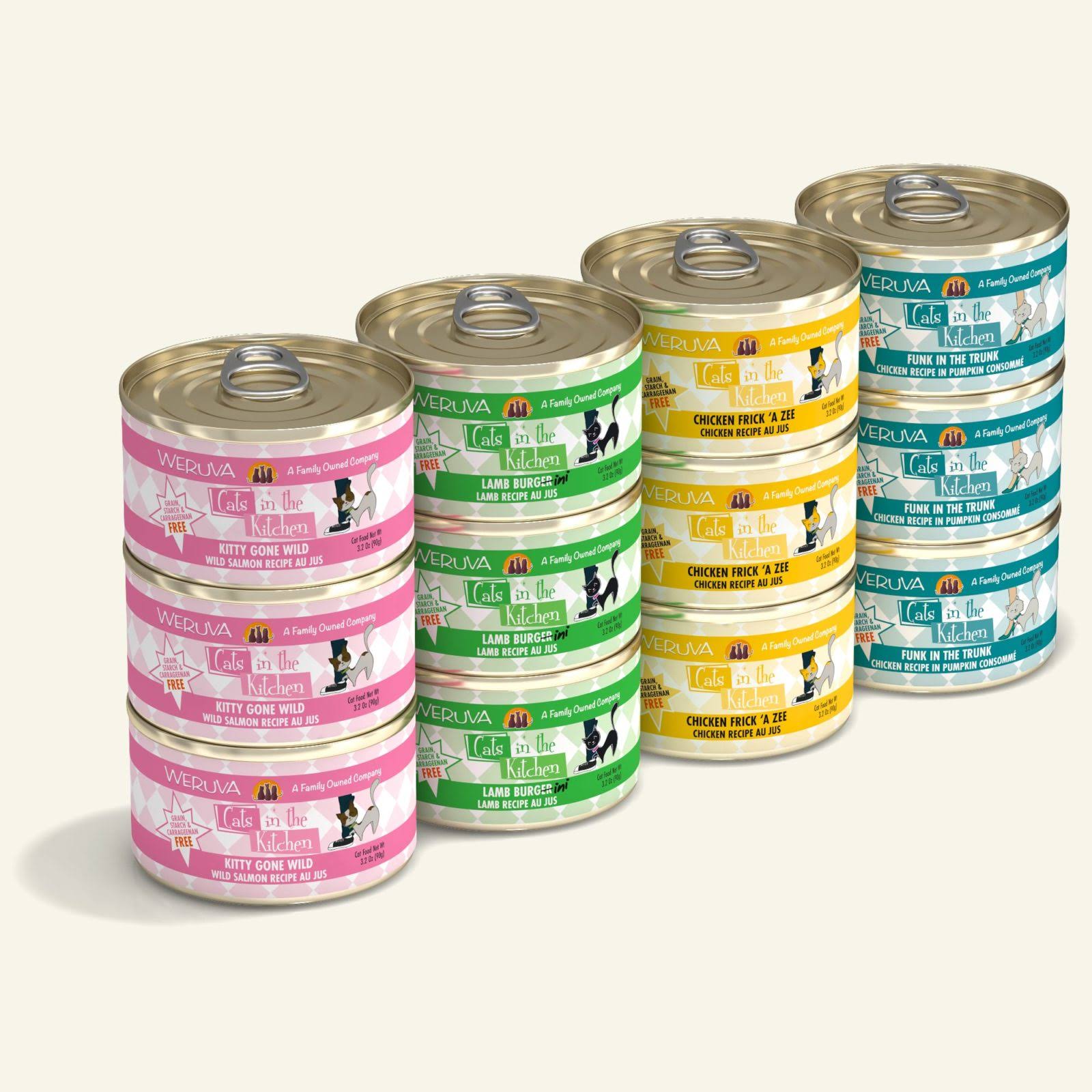 Weruva Grain Free Cats in The Kitchen Canned Variety Pack - 3 oz, Case of 12