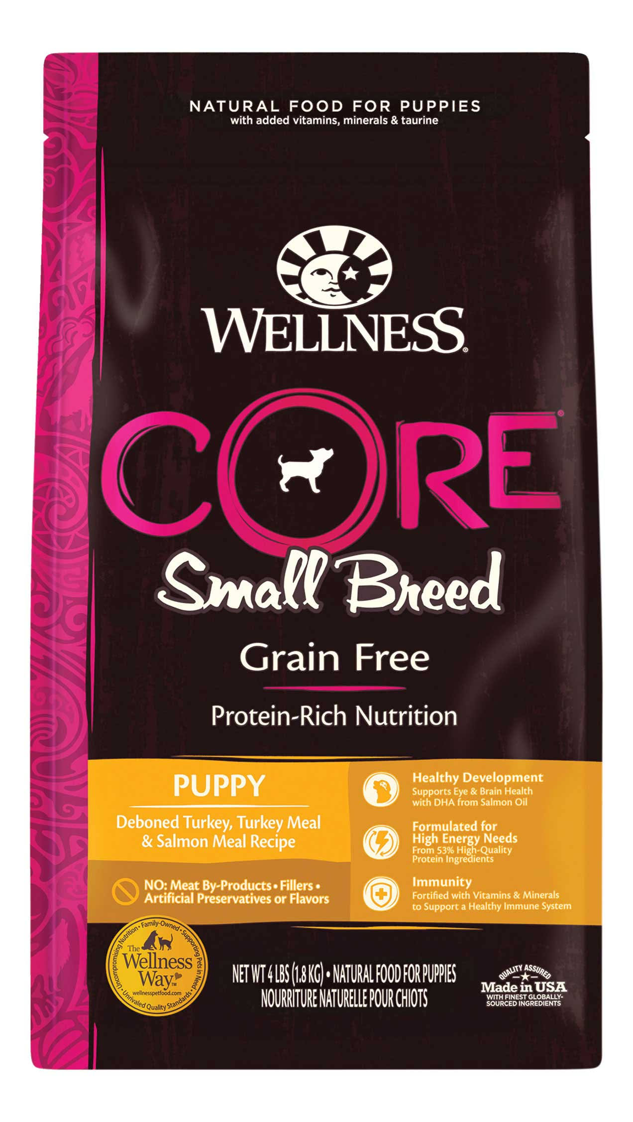 Wellness Core Natural Grain Free Small Breed Dry Puppy Food, 4 lbs.