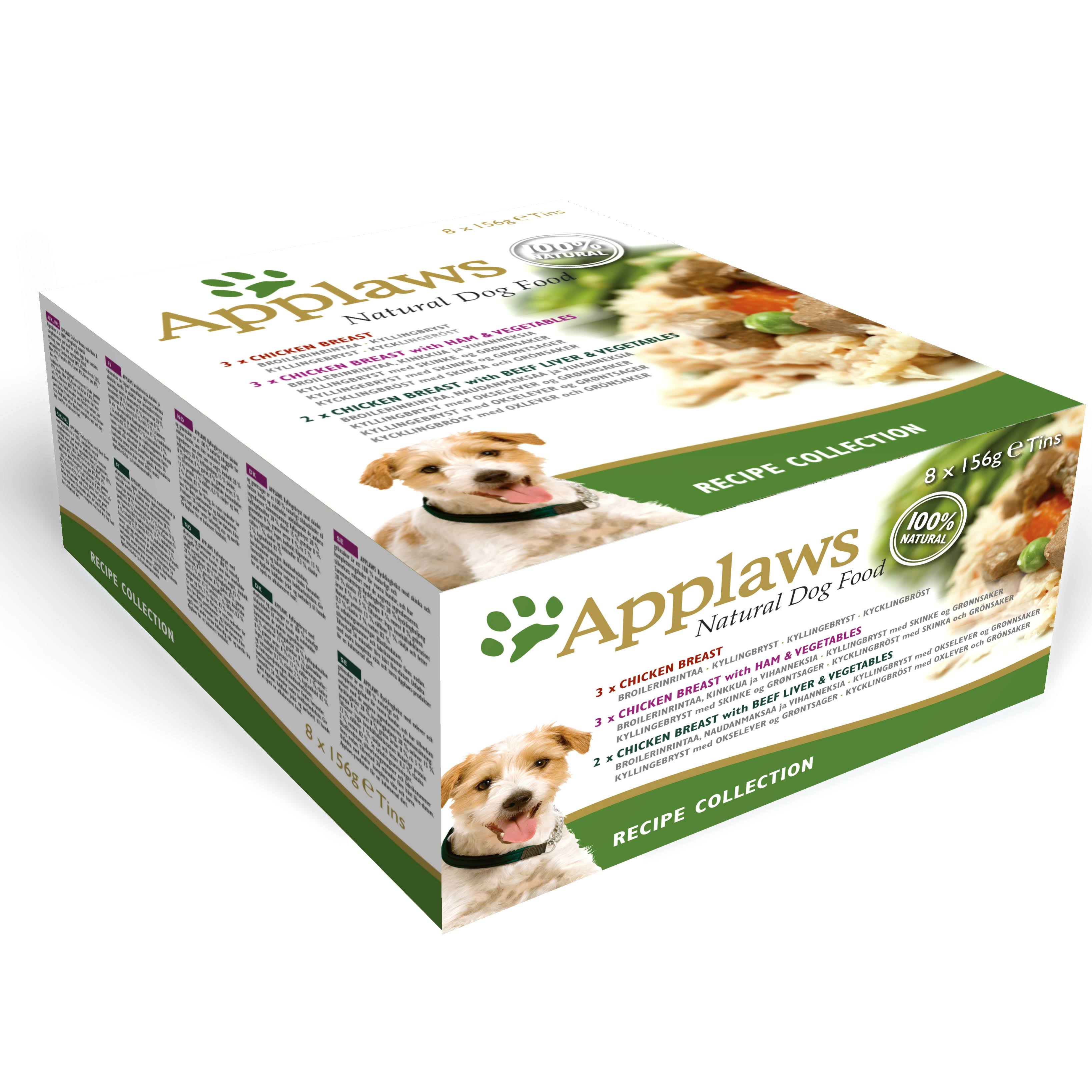 Applaws Recipe Collection Can Adult Dog Food - 156g x 8, Multi Pack