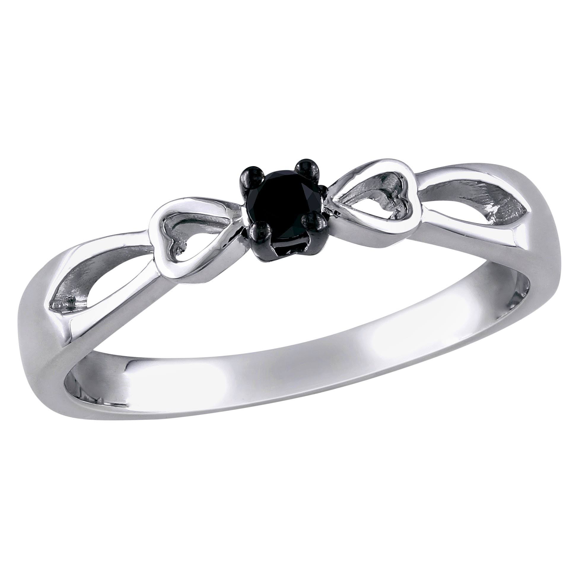 Allura 1/10 Ct. T.W. Black Diamond Ring in Sterling Silver - 5