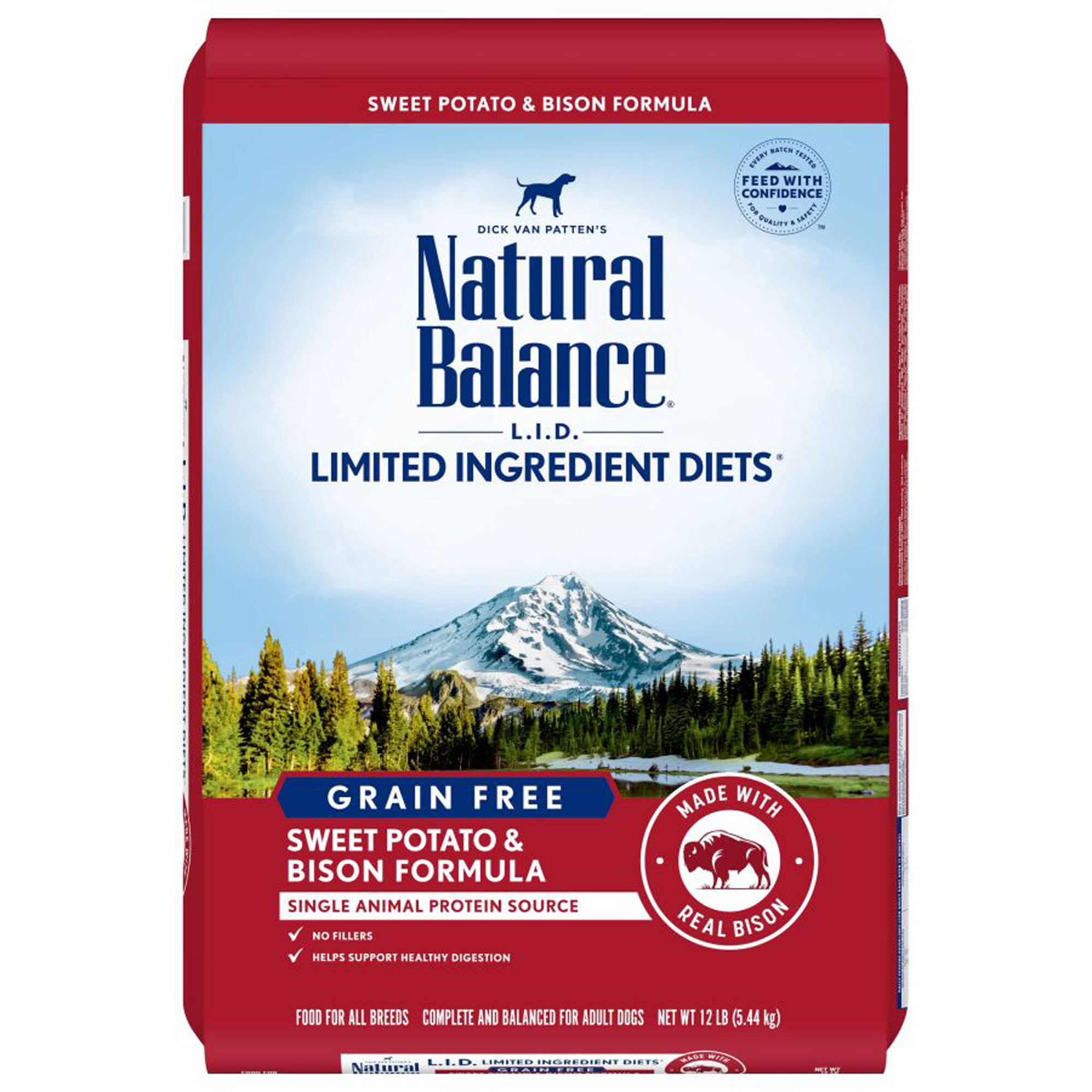 Natural Balance L.I.D. Limited Ingredient Diets Sweet Potato and Bison Dry Dog Food 12-lb