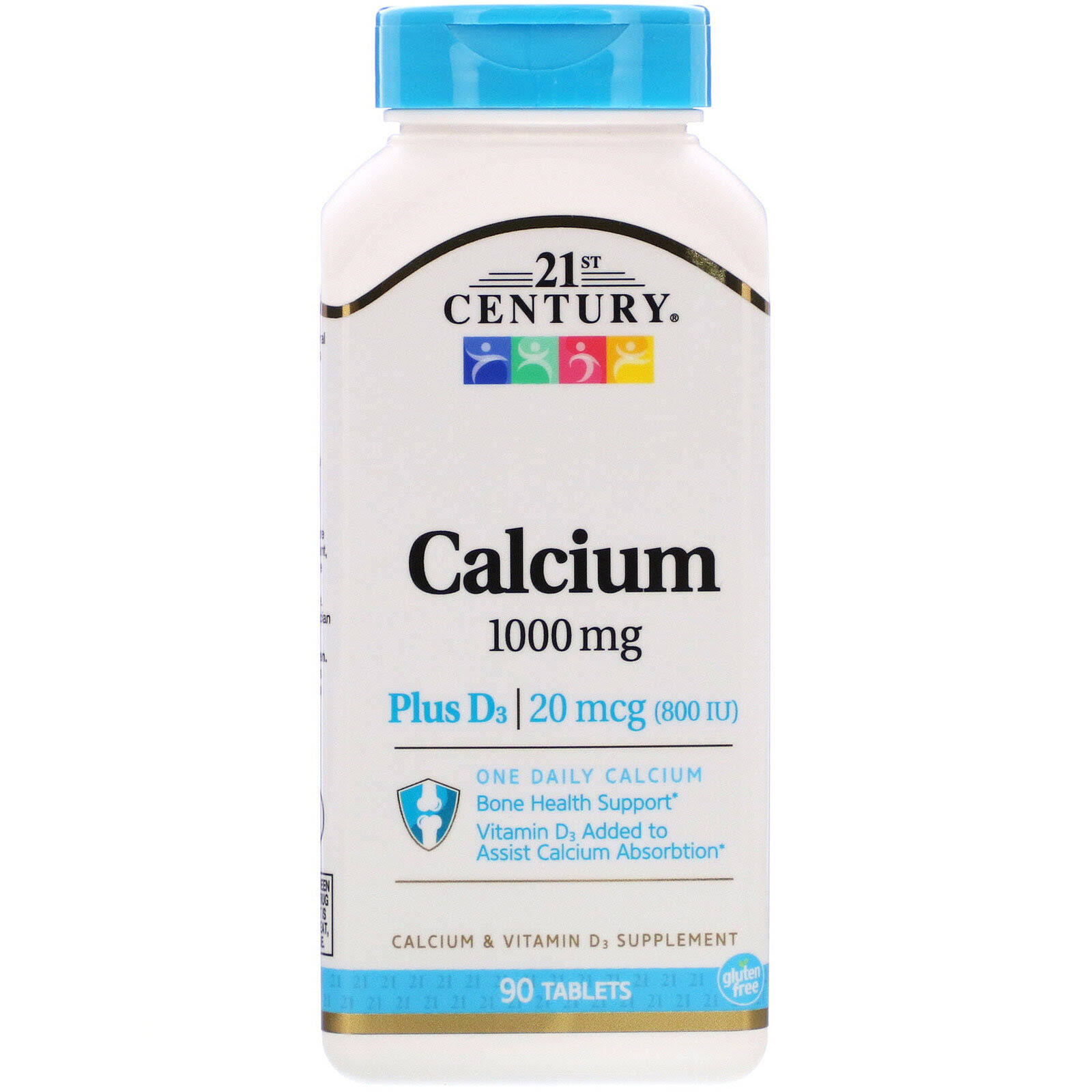 21st Century Calcium 1000 +D3 Calcium Supplement - 90 Tablets