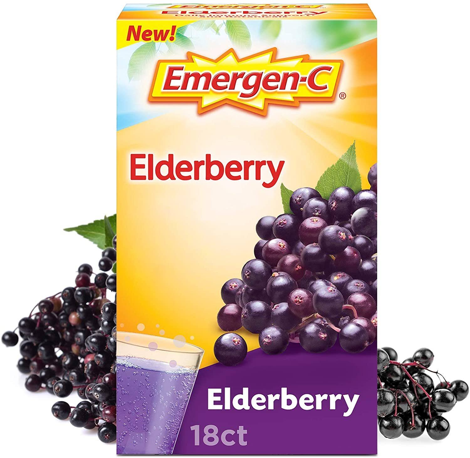 Emergen-C Elderberry Daily Immune Support & Botanicals Drink Mix - 18