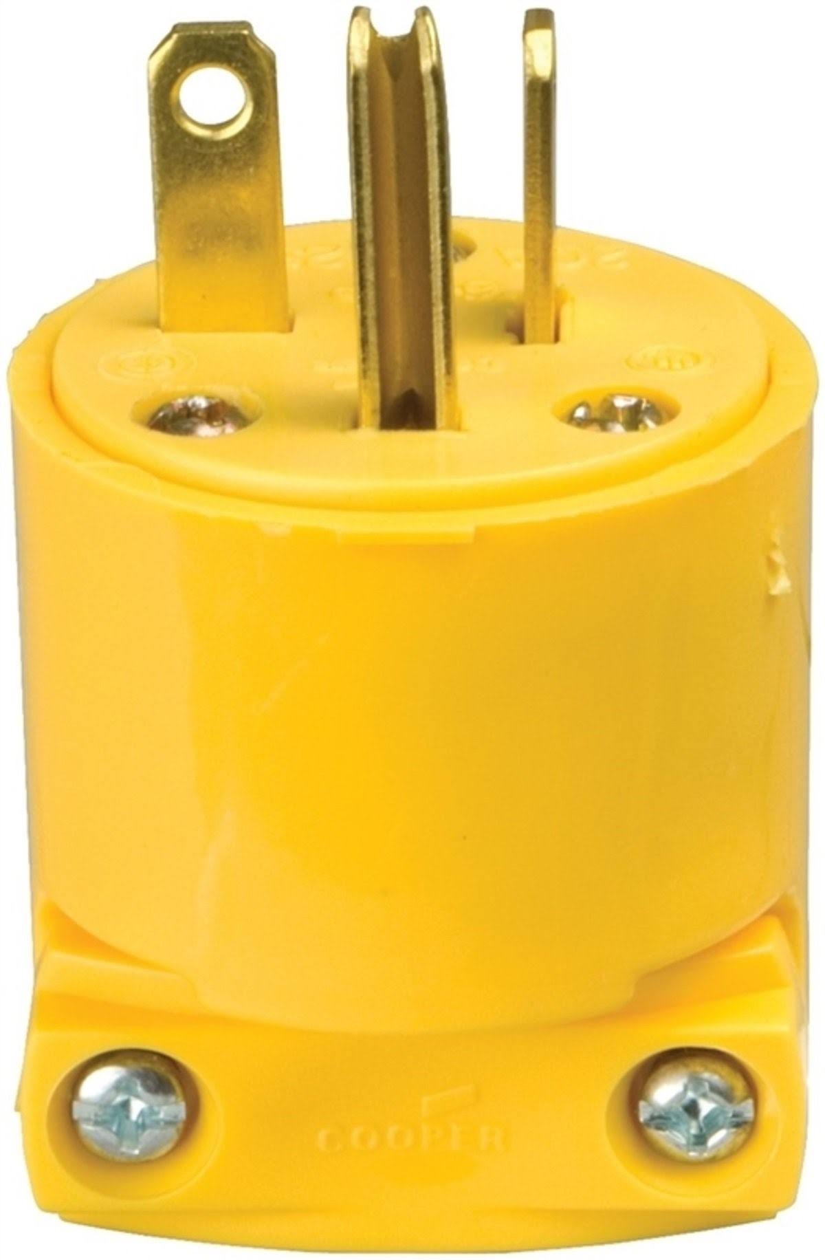 Cooper Wiring Devices Plug - Yellow, 20amp, 250v, 3 Wire