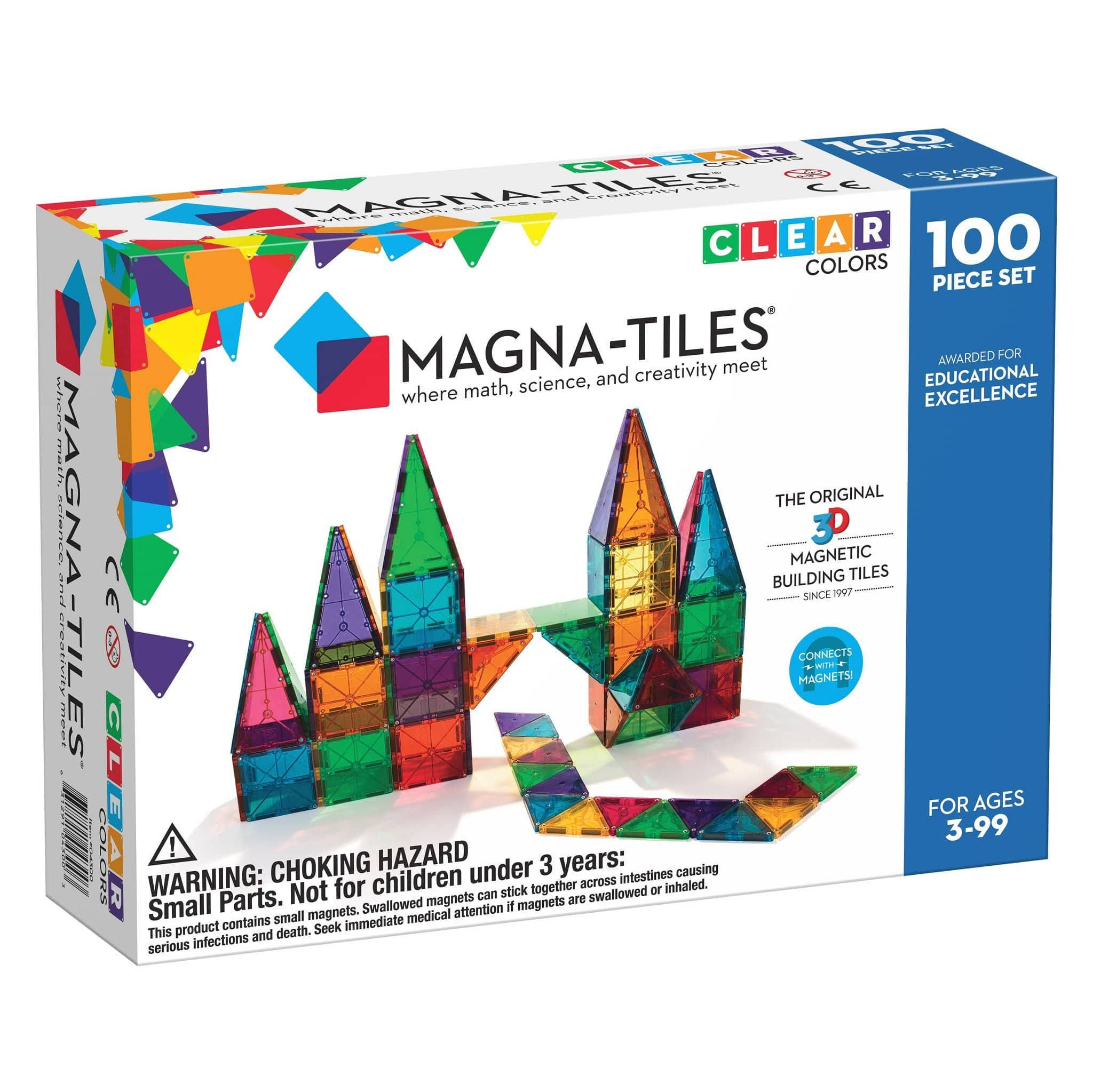 Magna-Tiles Clear Colours 100 Magnetic Pieces