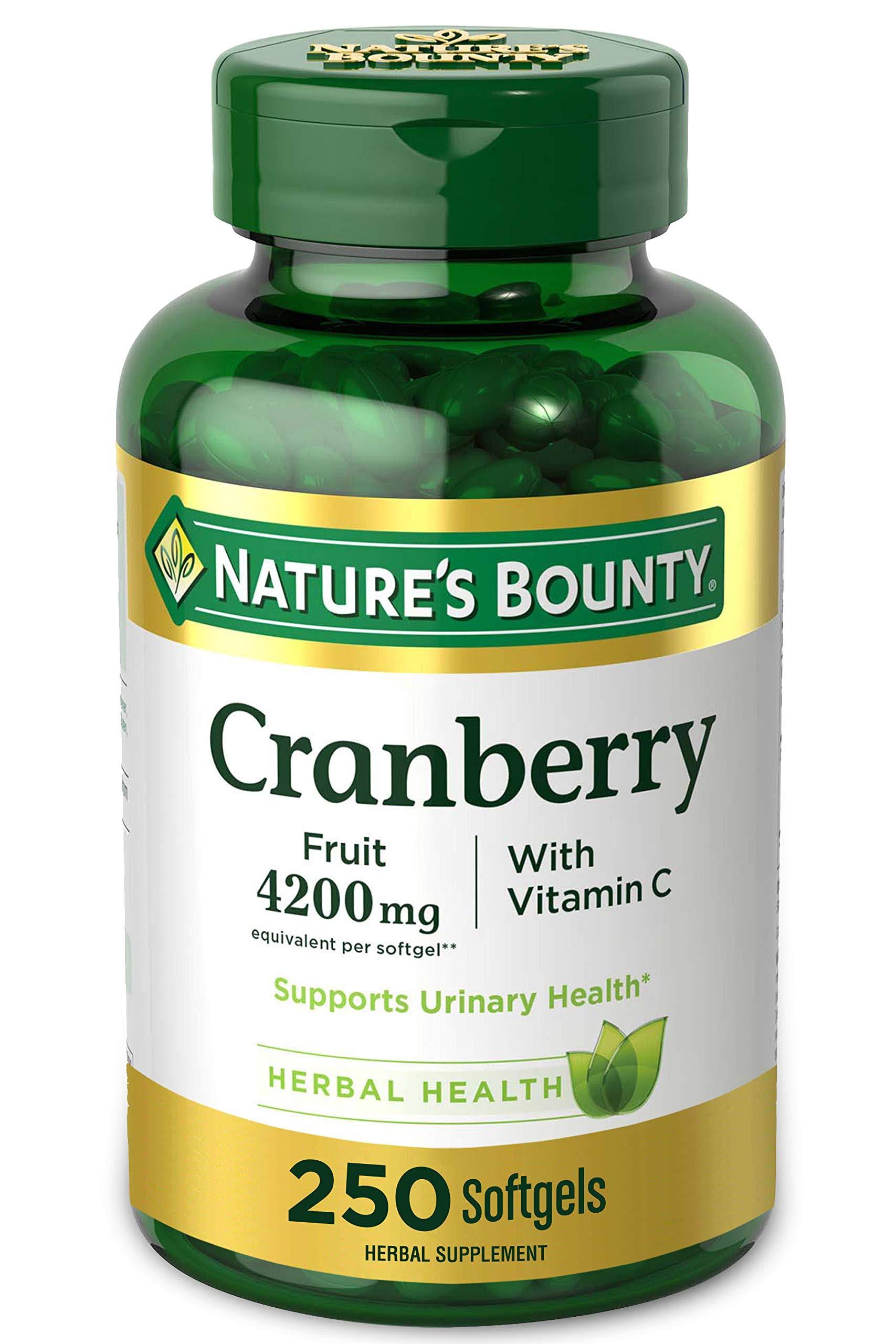 Nature's Bounty Cranberry with Vitamin C Supplement - 250 Softgels