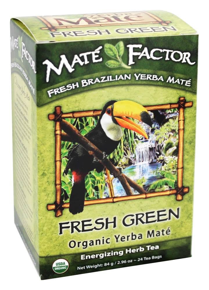 Mate Factor Fresh Garden Organic Yerba Mate Herb Tea - 24 Tea Bags, 84g