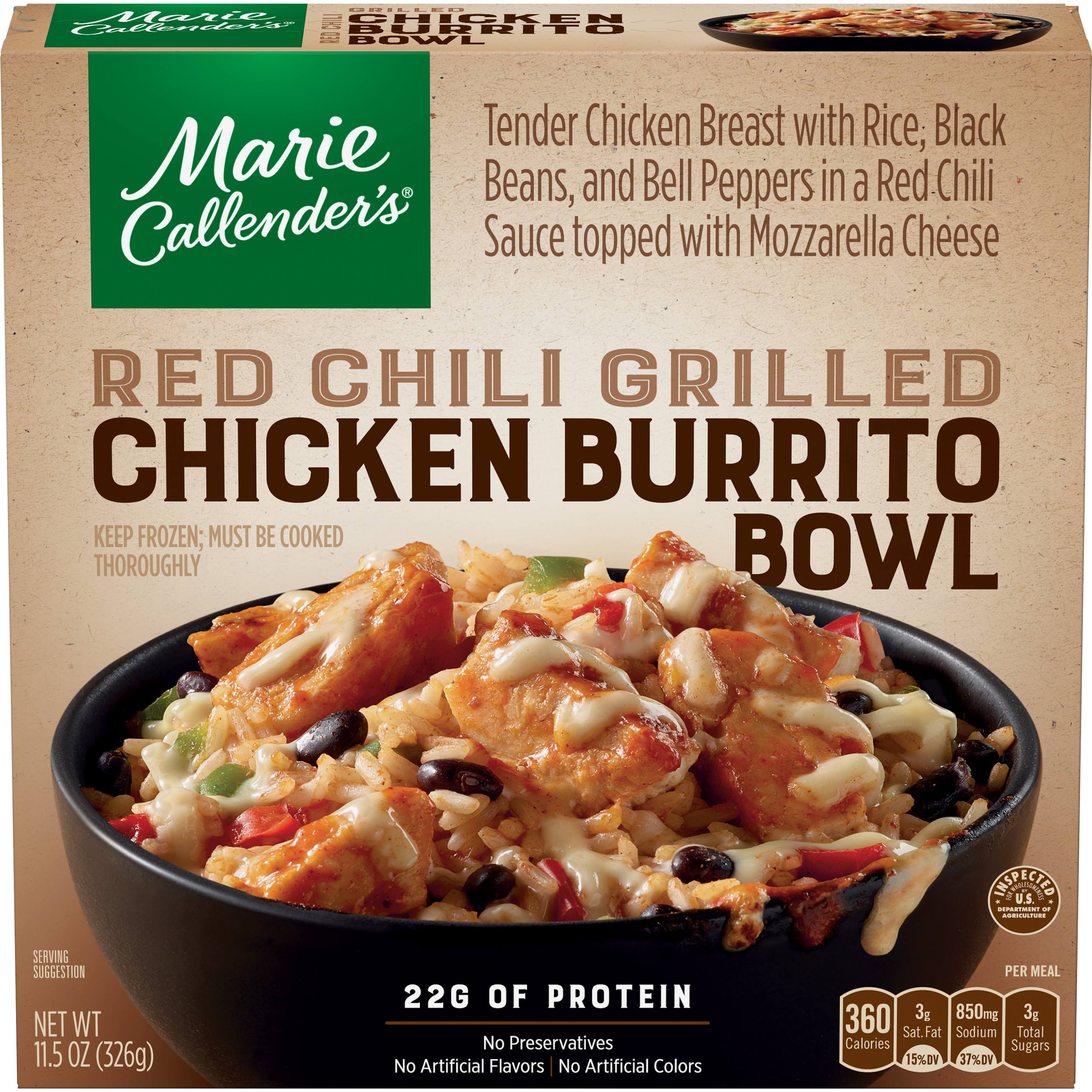 Marie Callender's Chicken Burrito Bowl, Red Chili Grilled - 11.5 oz
