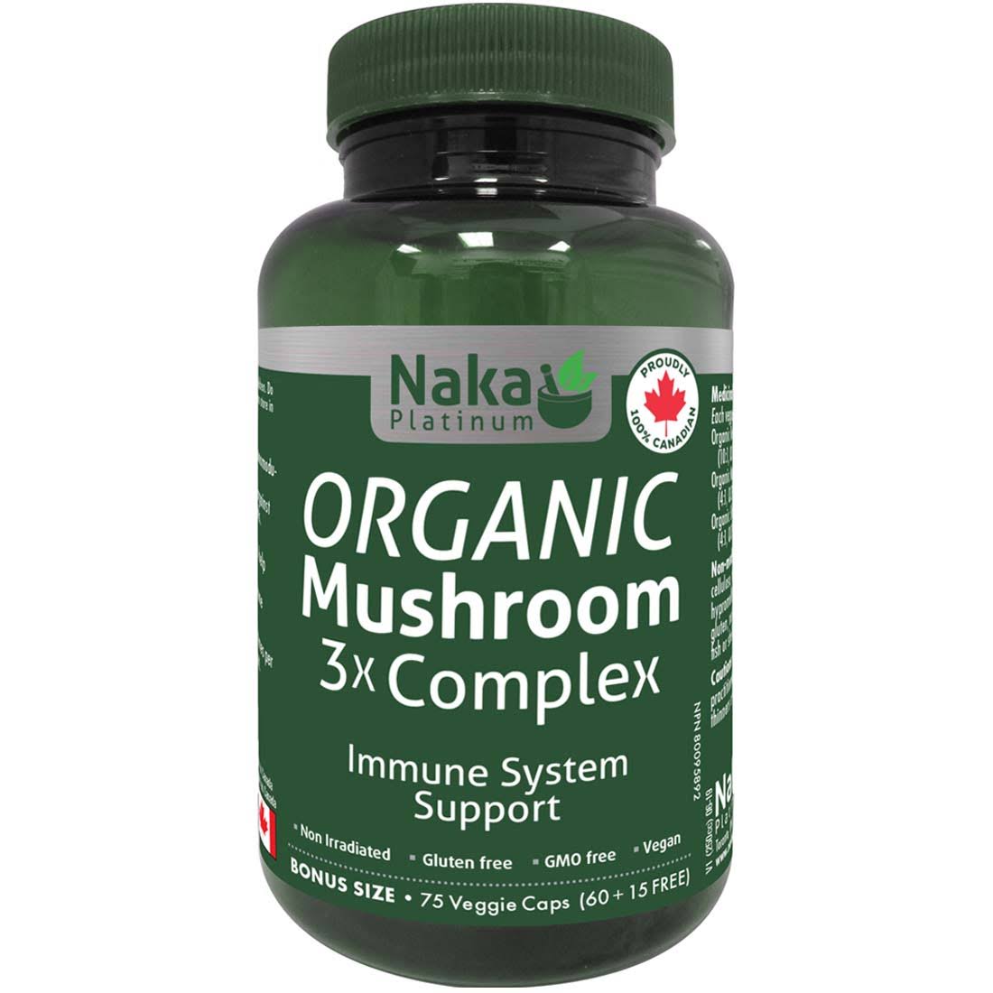 Naka - Platinum Mushroom Complex Organic 75vcaps