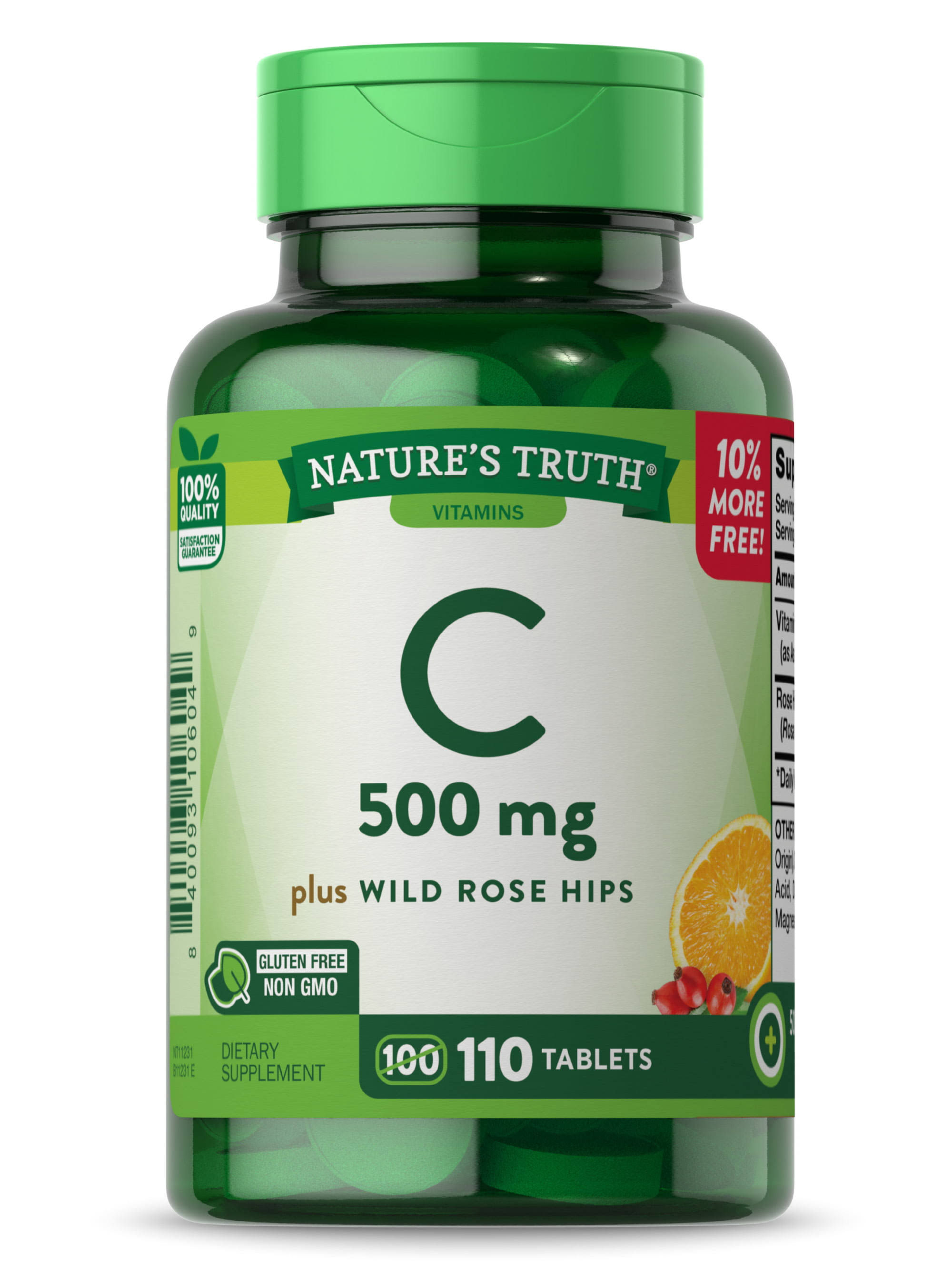 Nature's Truth Vitamin C Plus Wild Rose Hips 500 MG 110 Tablets