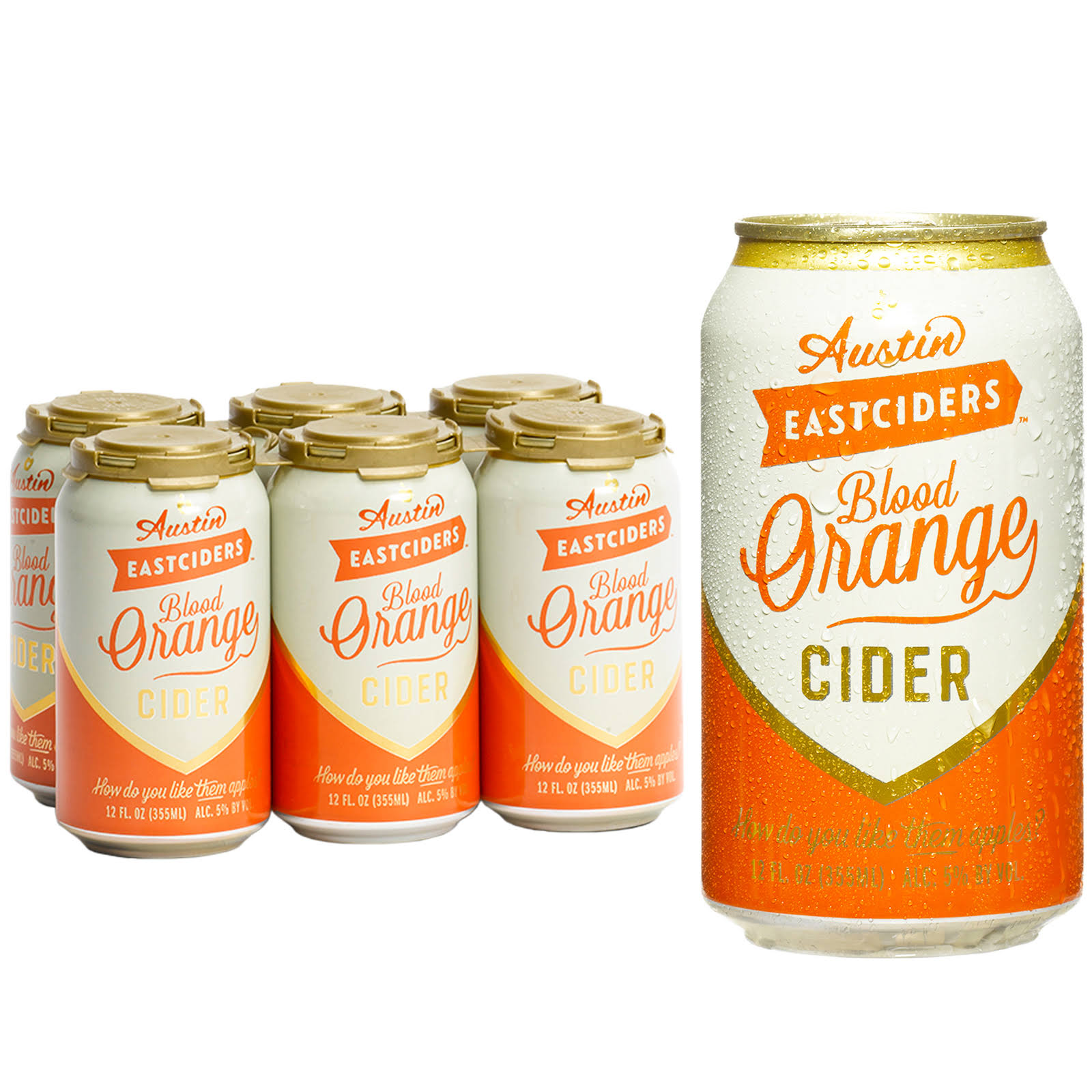 Austin Eastciders Cider, Blood Orange - 6 pack, 12 fl oz cans
