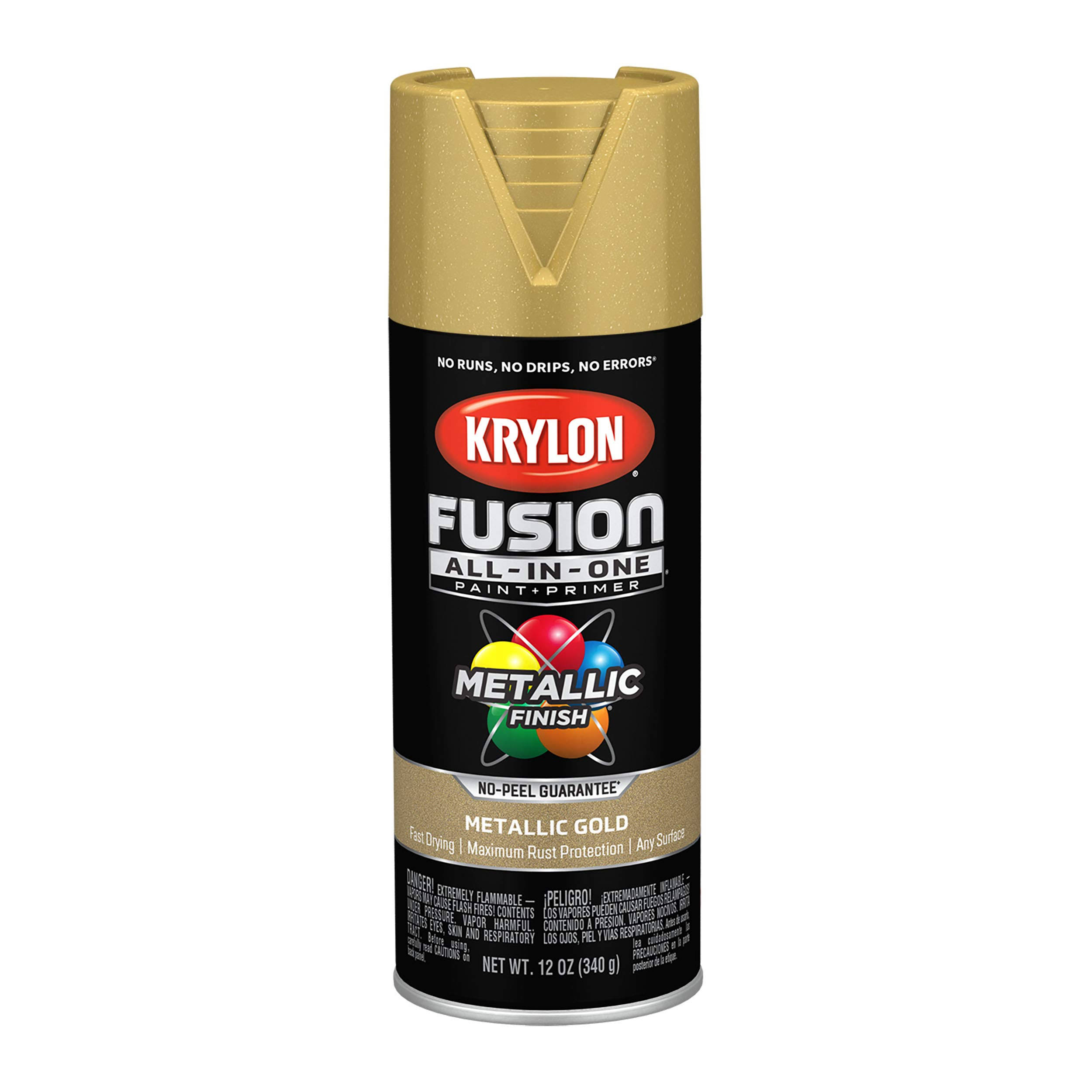 Krylon Fusion All In One Spray Paint and Primer - Metallic Gold, 12oz