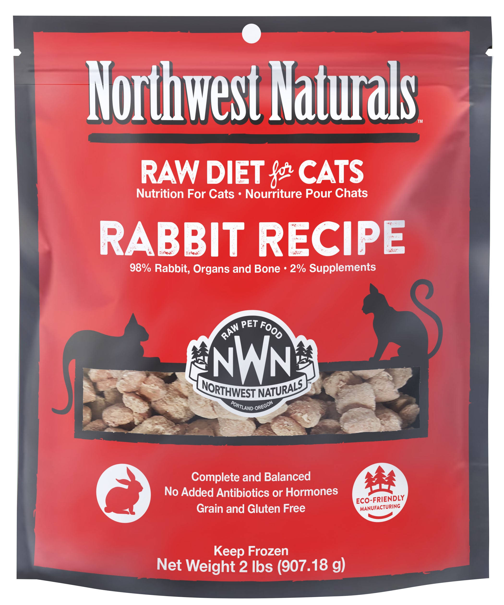 Northwest Naturals Frozen Raw Cat Food 2 lb / Rabbit