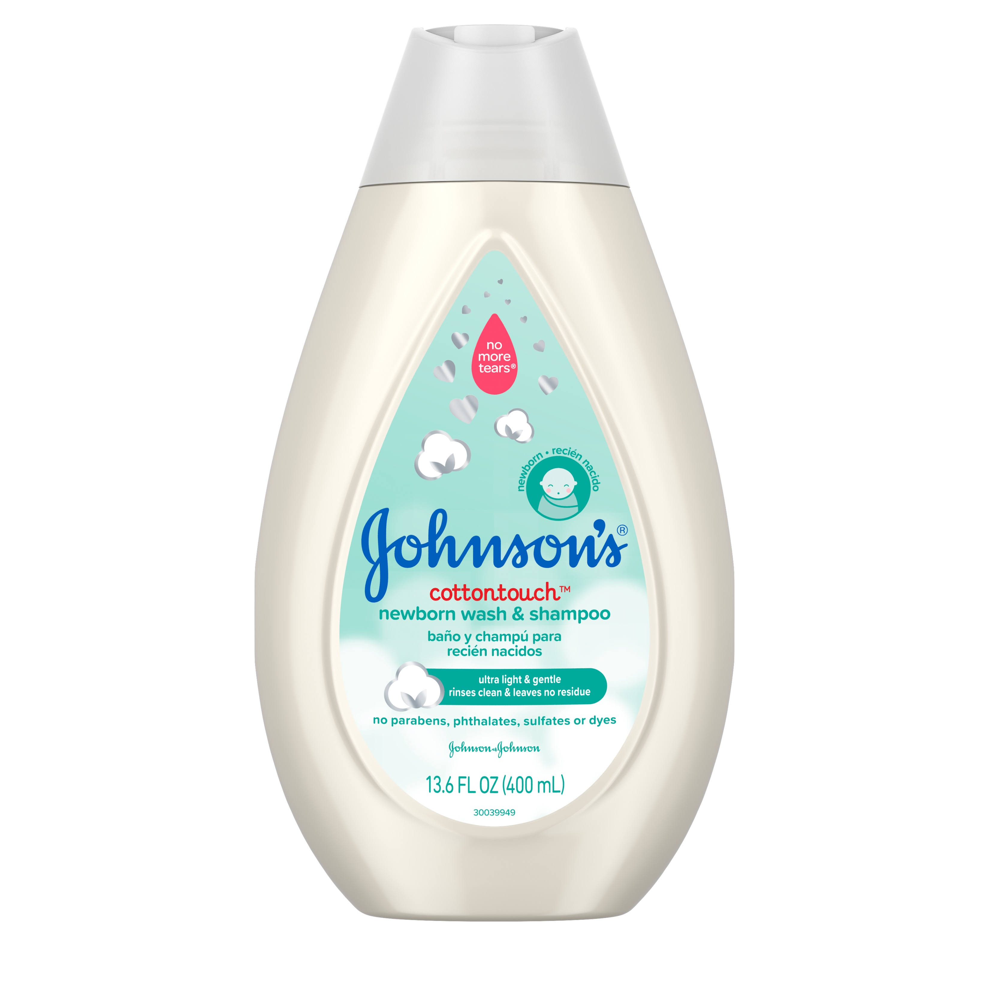 Johnson's CottonTouch Newborn Baby Wash & Shampoo - 13.6 fl oz bottle