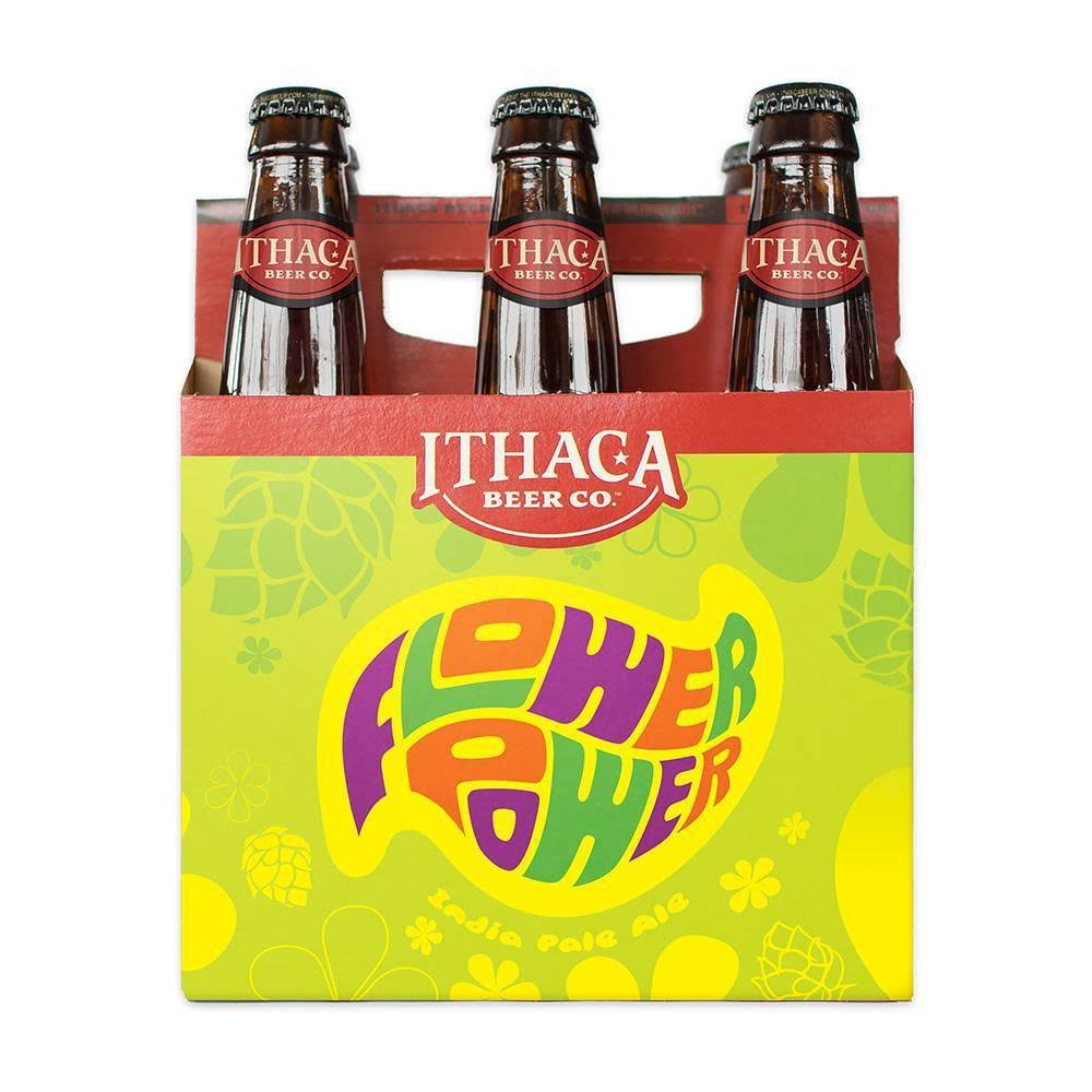 Ithaca Ale, India Pale, Flower Power - 6 pack, 12 oz bottles