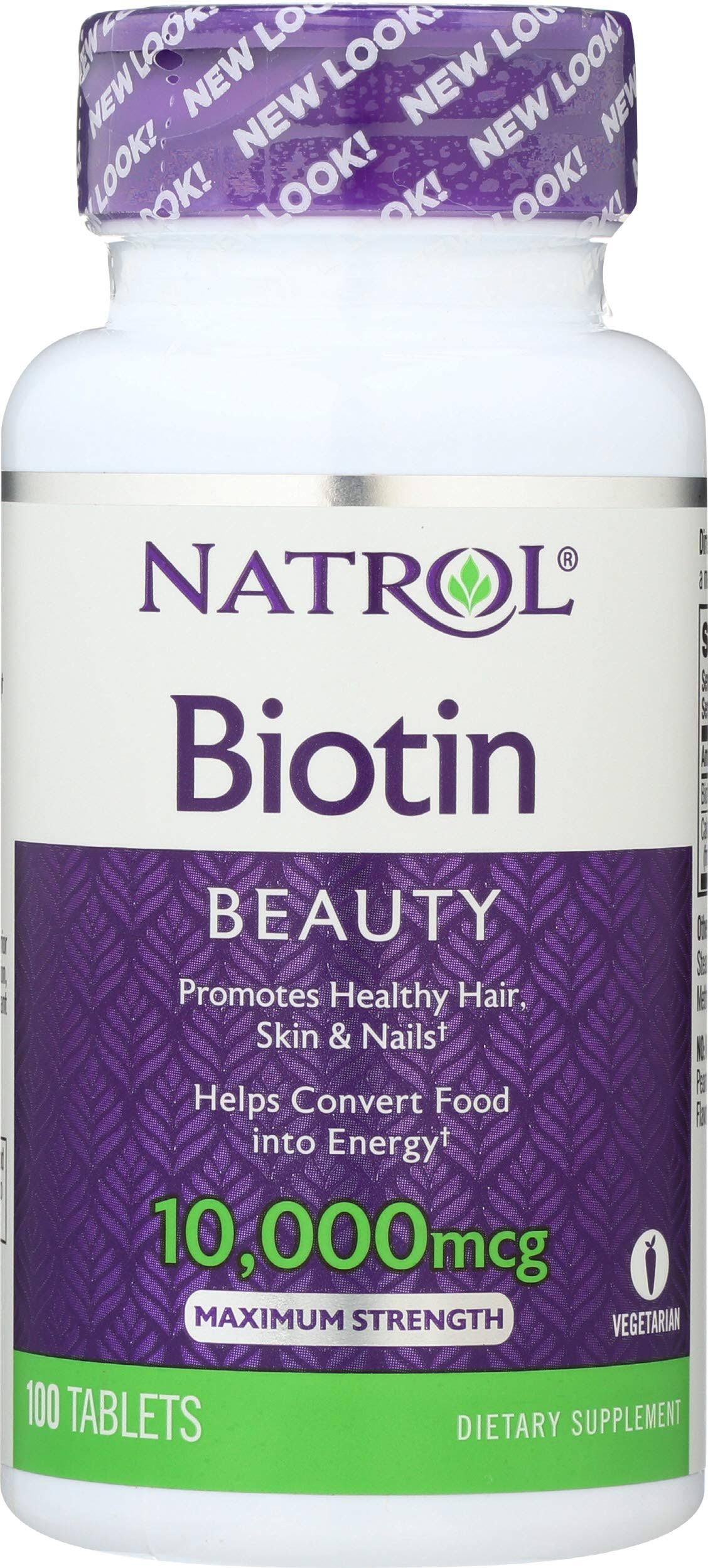 Natrol Biotin, Beauty, Maximum Strength, 10000 mcg, Tablets - 100 tablets