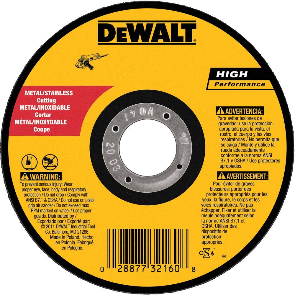 Dewalt Thin Cutting Abrasive Cut Off Wheel - 5"x0.045"