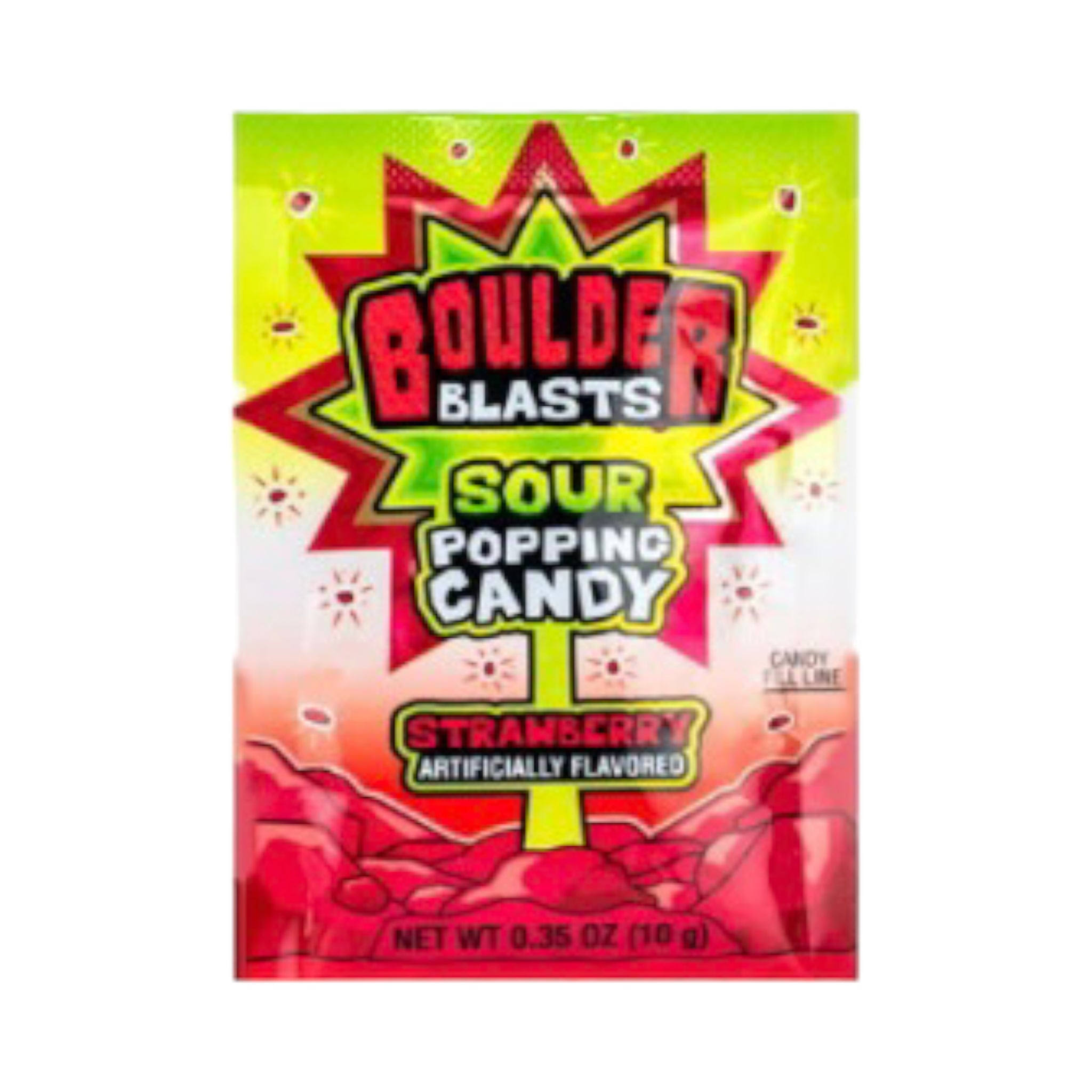 Koko's Boulder Blast Sour Strawberry Popping Candy - 10g