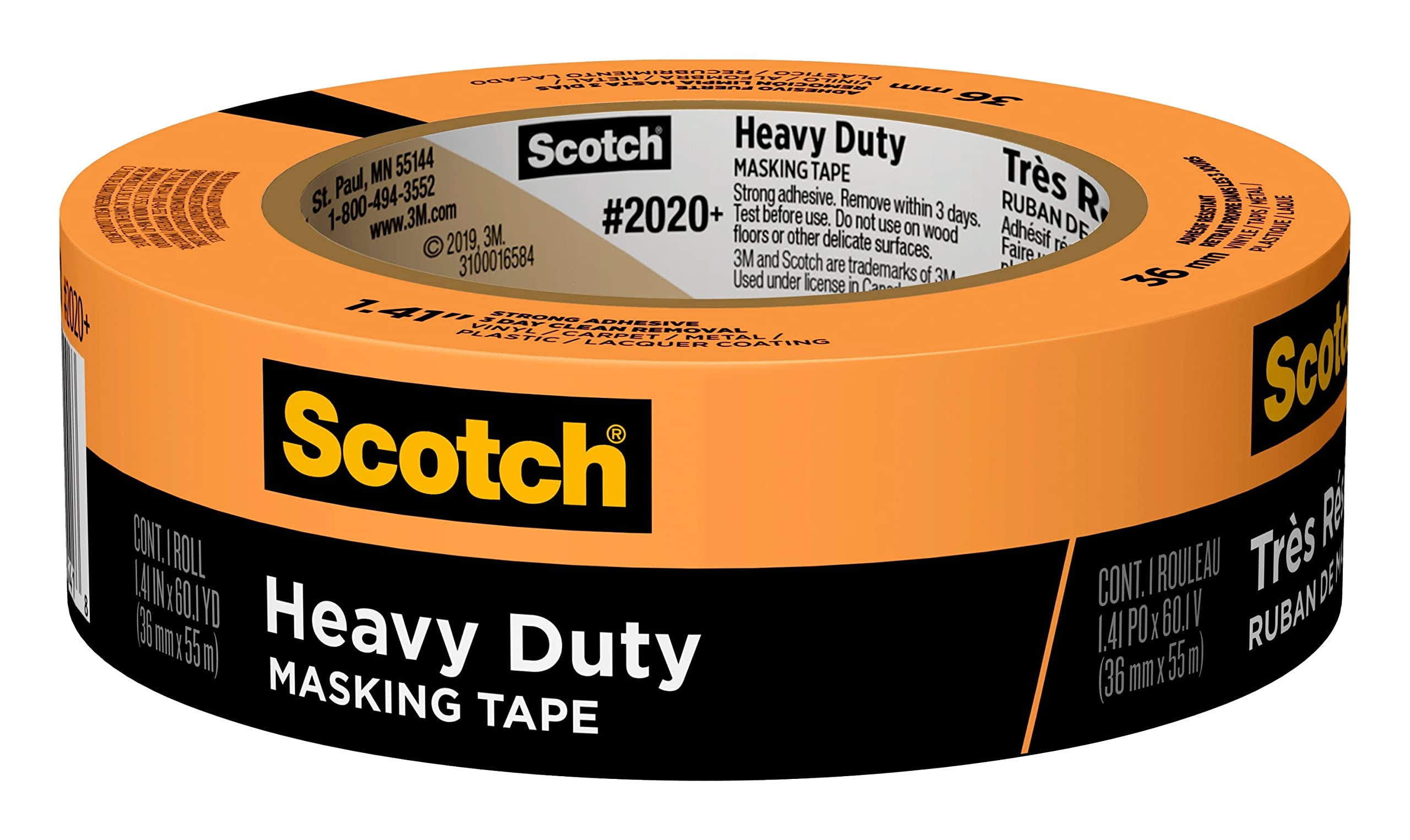 Scotch Masking Tape - Orange, 1.41" X 60.1yds