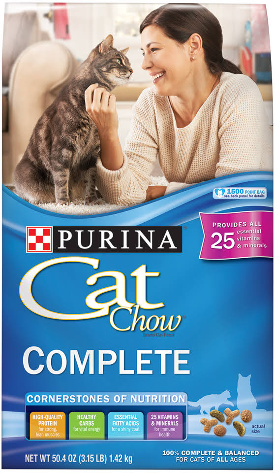 Purina Cat Chow High Protein Dry Cat Food, Complete - (4) 3.15 lb. Bags