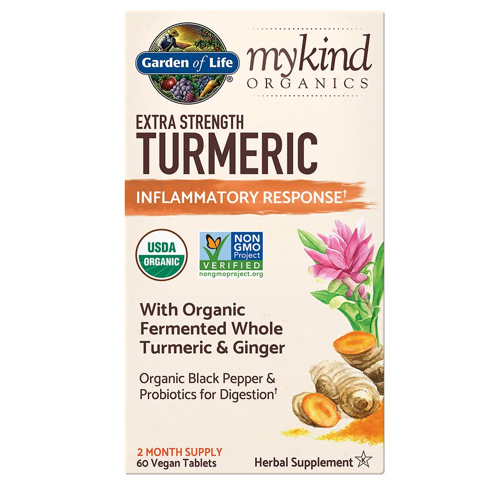 Garden of Life mykind Organics Extra Strength Turmeric, 60 Vegan Tablets