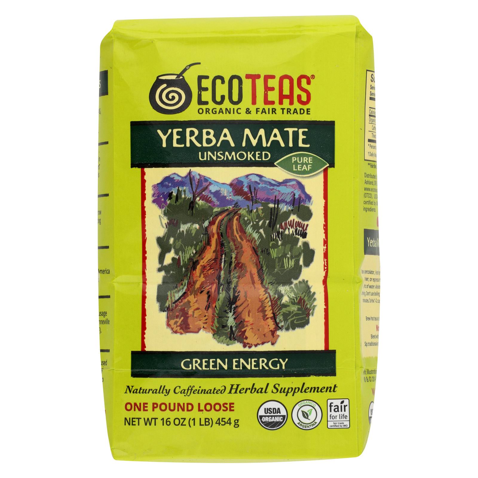 Eco Tea 21971 Yerba Mate Organic Loose Tea - 1lb