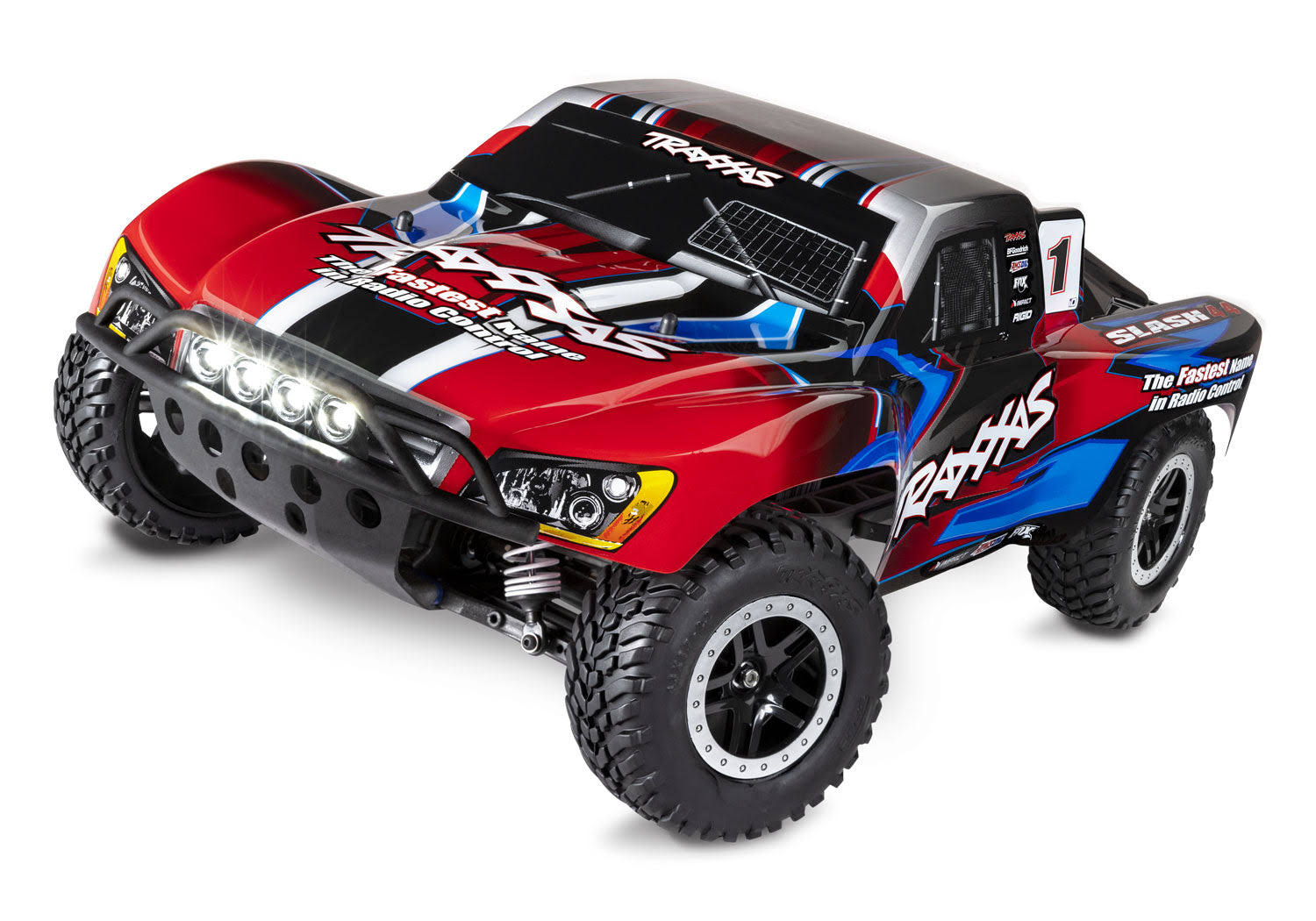 TRAXXAS TRA 68054-61-RED Slash 4X4: 1/10 Scale 4WD Electric Short Course Truck. Ready-to-Race with TQ 2.4GHz Radio System, XL-5 ESC (fwd/rev), and LED