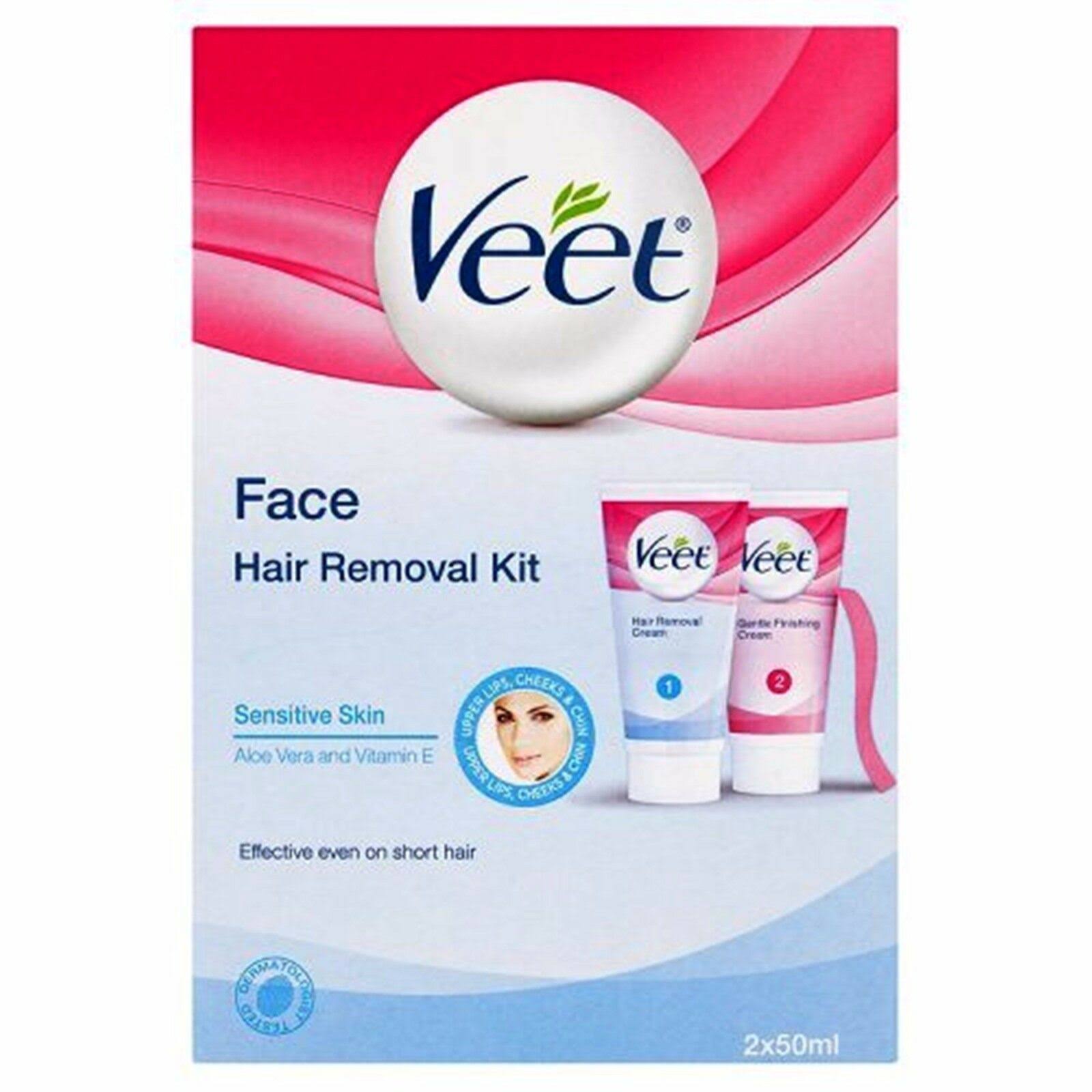 Veet Face Hair Removal Kit - Sensitive Skin, 2 x 50ml